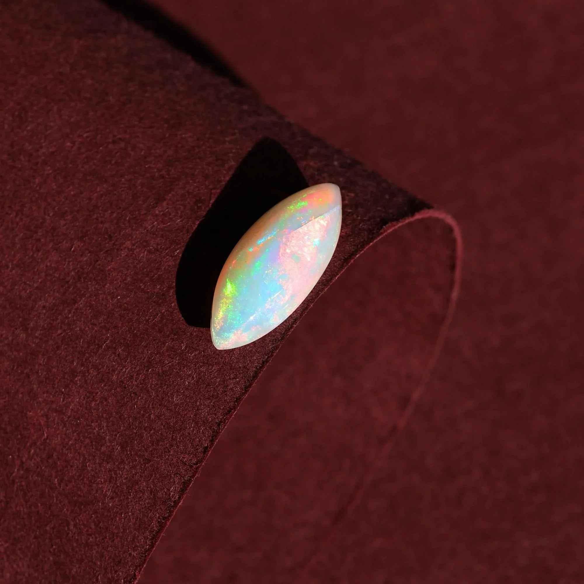 Ethiopian Opal Cabochon: 1.58 Carat Marquise Gemstone loose gemstones
