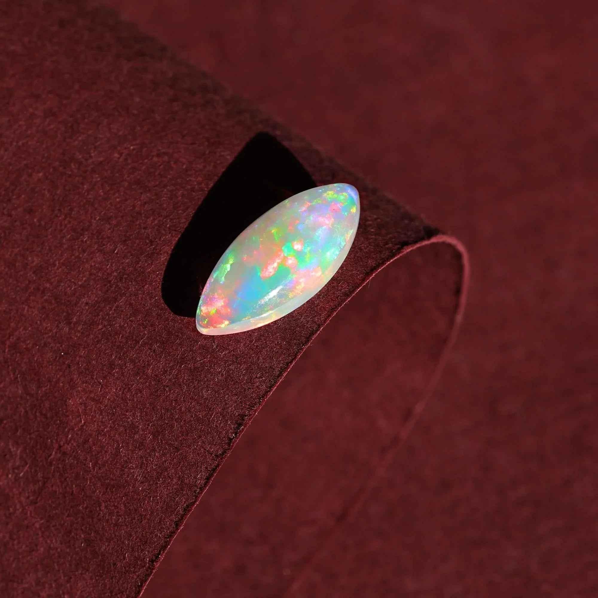 Ethiopian Opal Gemstone: 2.40 Carat Marquise Cabochon for Pendant Making loose gemstones