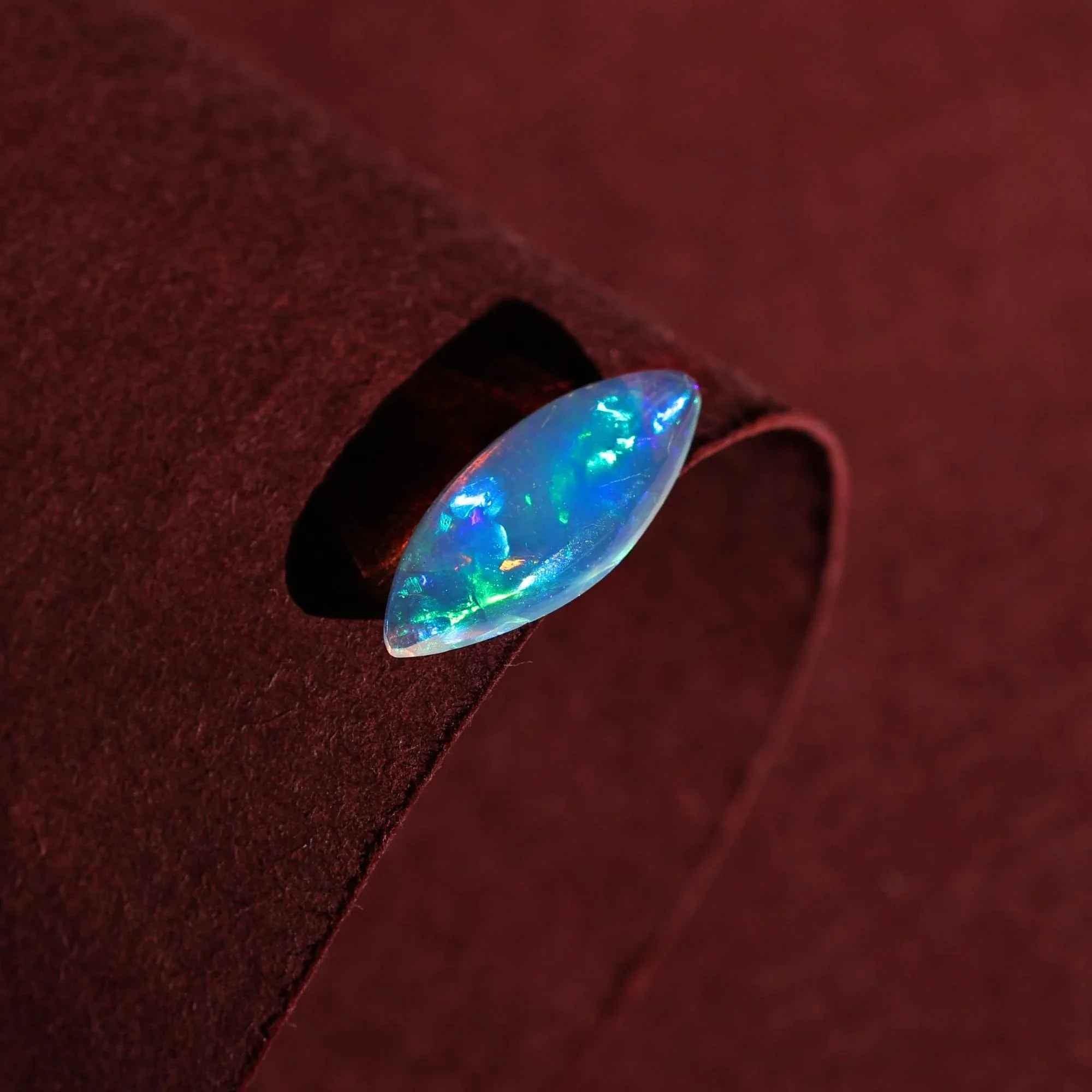 Ethiopian Fire Opal Cabochon: 1.50 Carat Marquise Gemstone for Jewelry loose gemstones