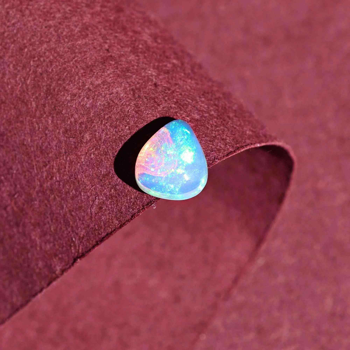 White Ethiopian Fire Opal Cabochon Gemstone - 1.03 Carat Heart Loose Gemstones