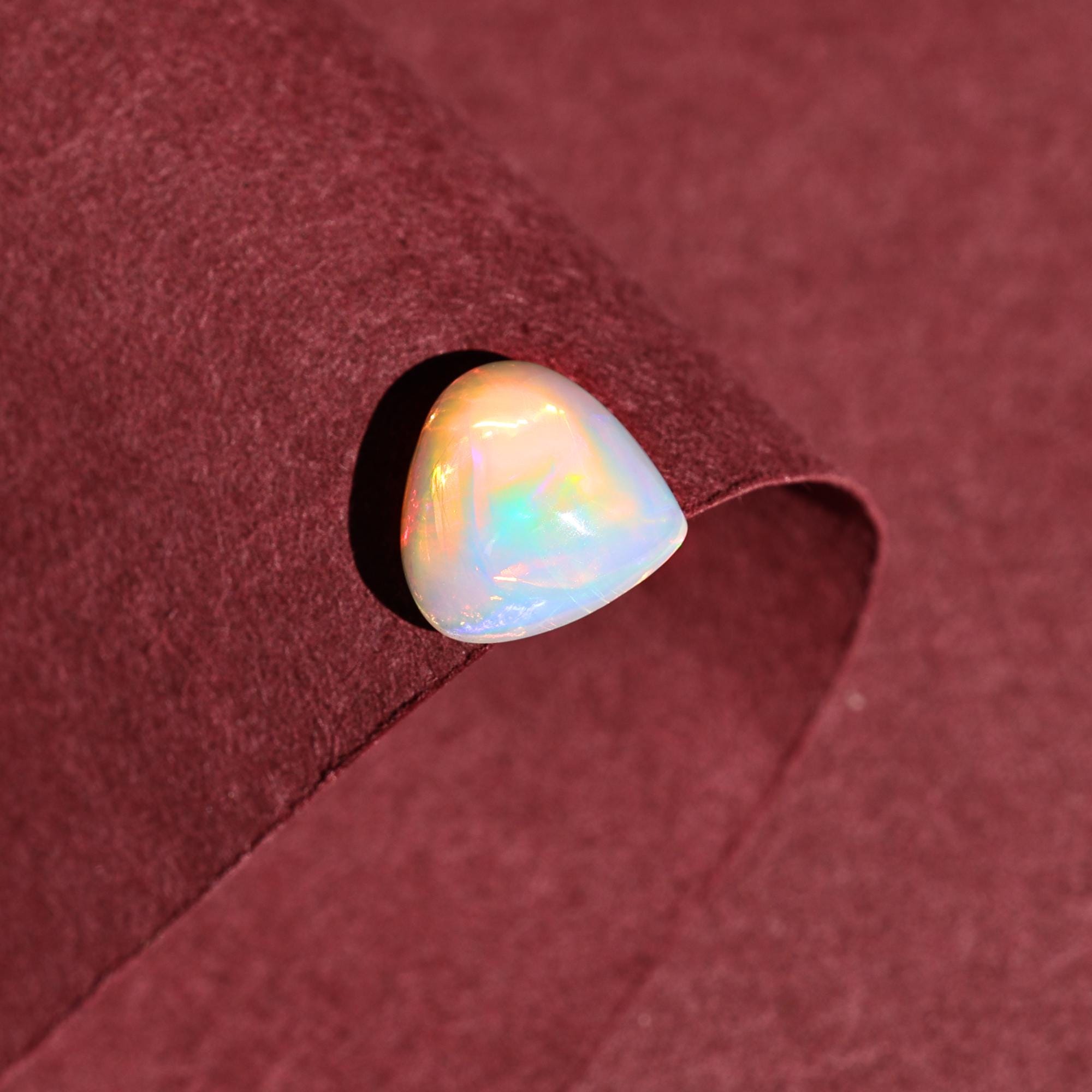 2.90 Carat White Ethiopian Opal Cabochon: Welo Fire Opal Gemstone - October Birthstone