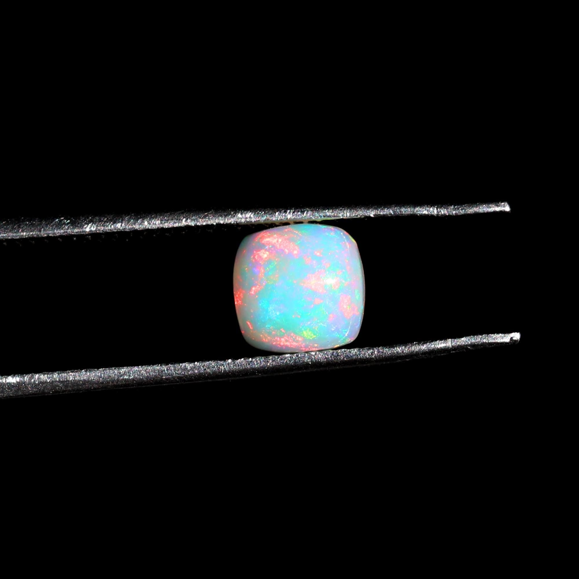 0.70 Ct White Ethiopian Opal Cabochon Gemstone Ideal for Rings or Pendants