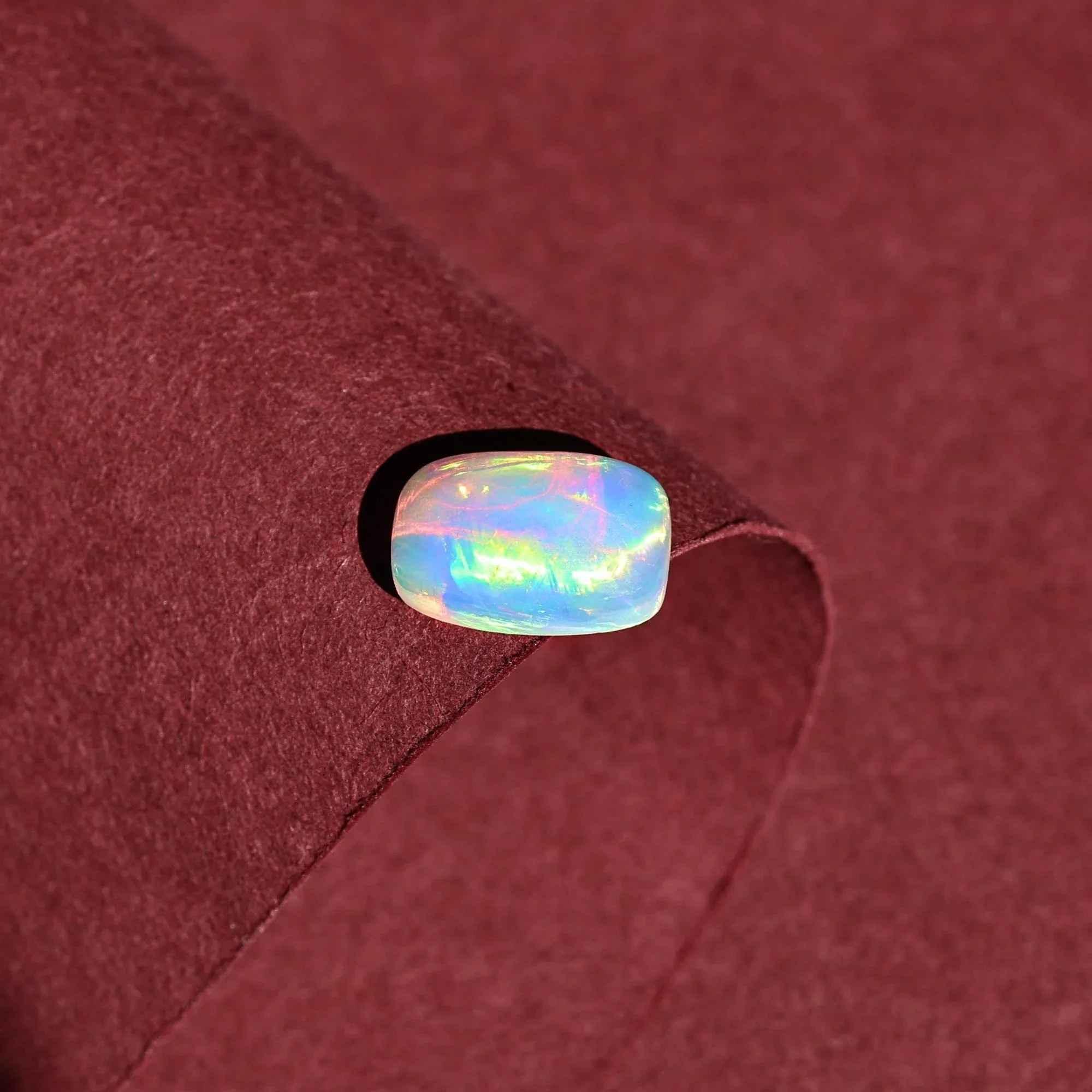 Ethiopian Fire Opal Cabochon 1.85 Carat White Gemstone for Stunning Jewelry loose gemstones
