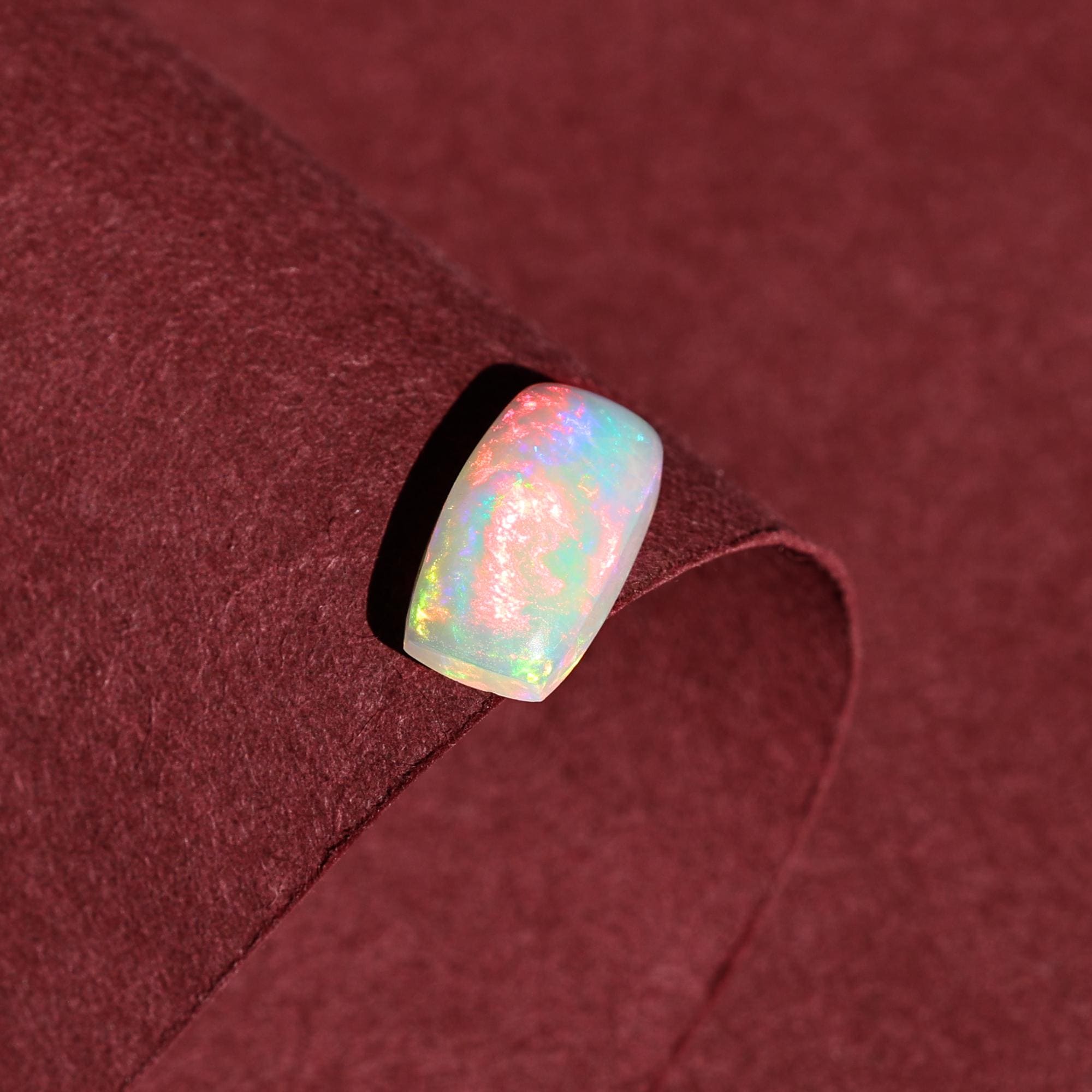 1.70 Carat Welo Fire Opal Cabochon: Ethiopian White Opal Gemstone, Jewelry Making