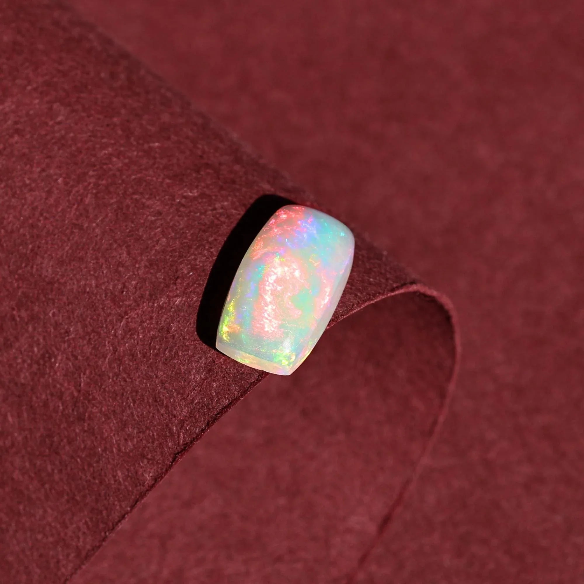 1.70 Carat Welo Fire Opal Cabochon: Ethiopian White Opal Gemstone, Jewelry Making - Himalya Quartz