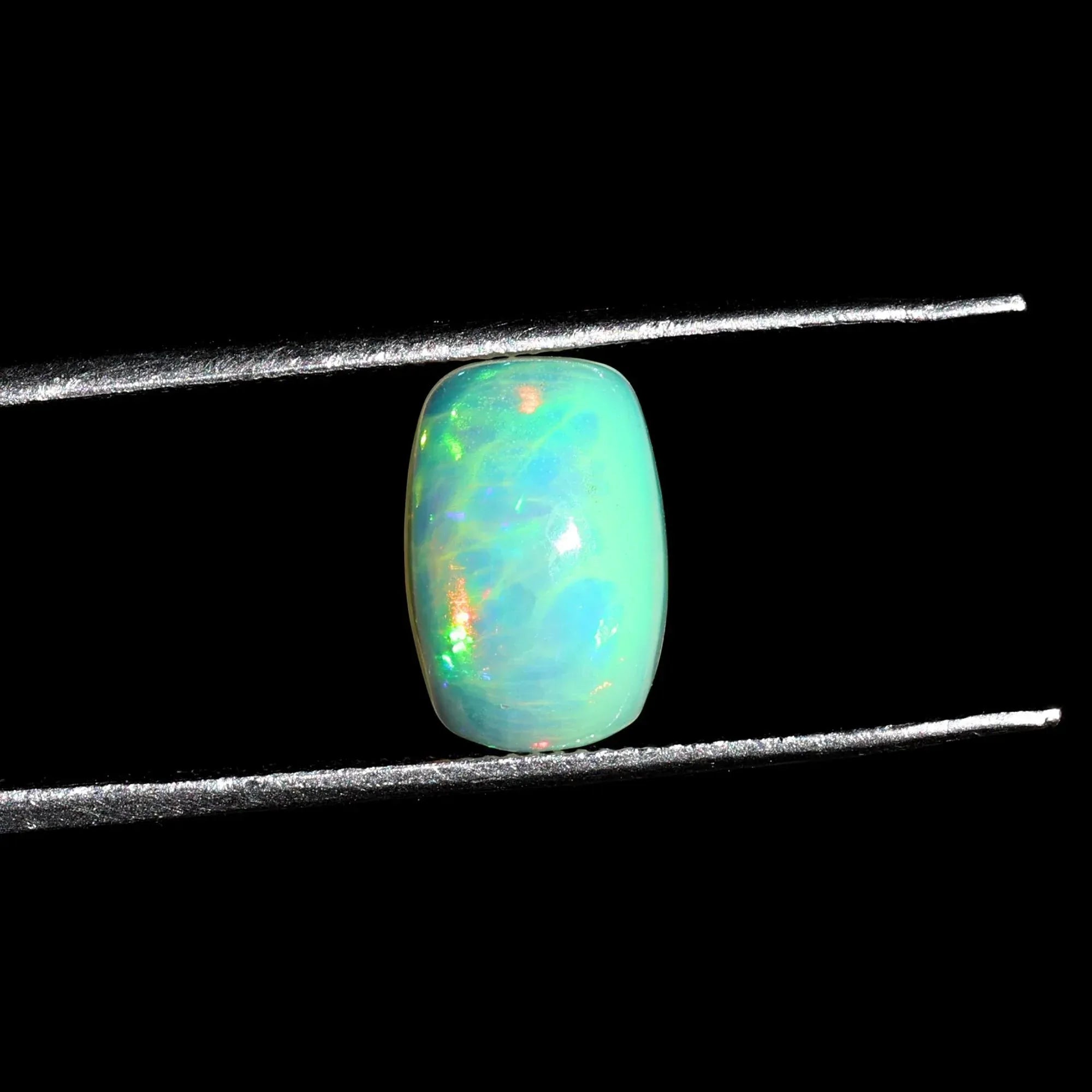 Loose White Ethiopian Opal Gemstone: 1.69 Carat Natural Fire Opal Cabochon for Jewelry Making loose gemstones