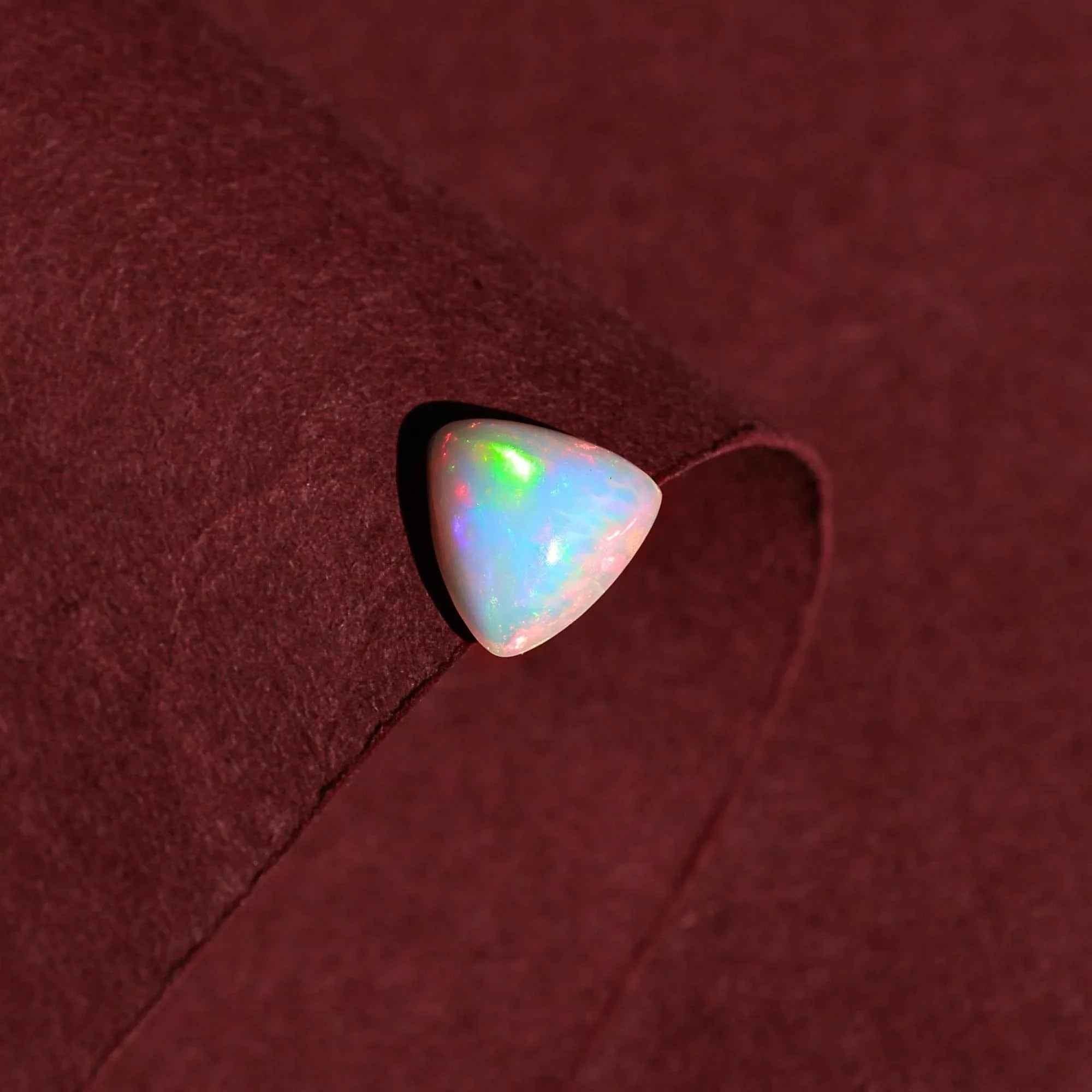 Natural White Ethiopian Opal October Birthstone 1.20cts - Stunning Flashy Fire loose gemstones