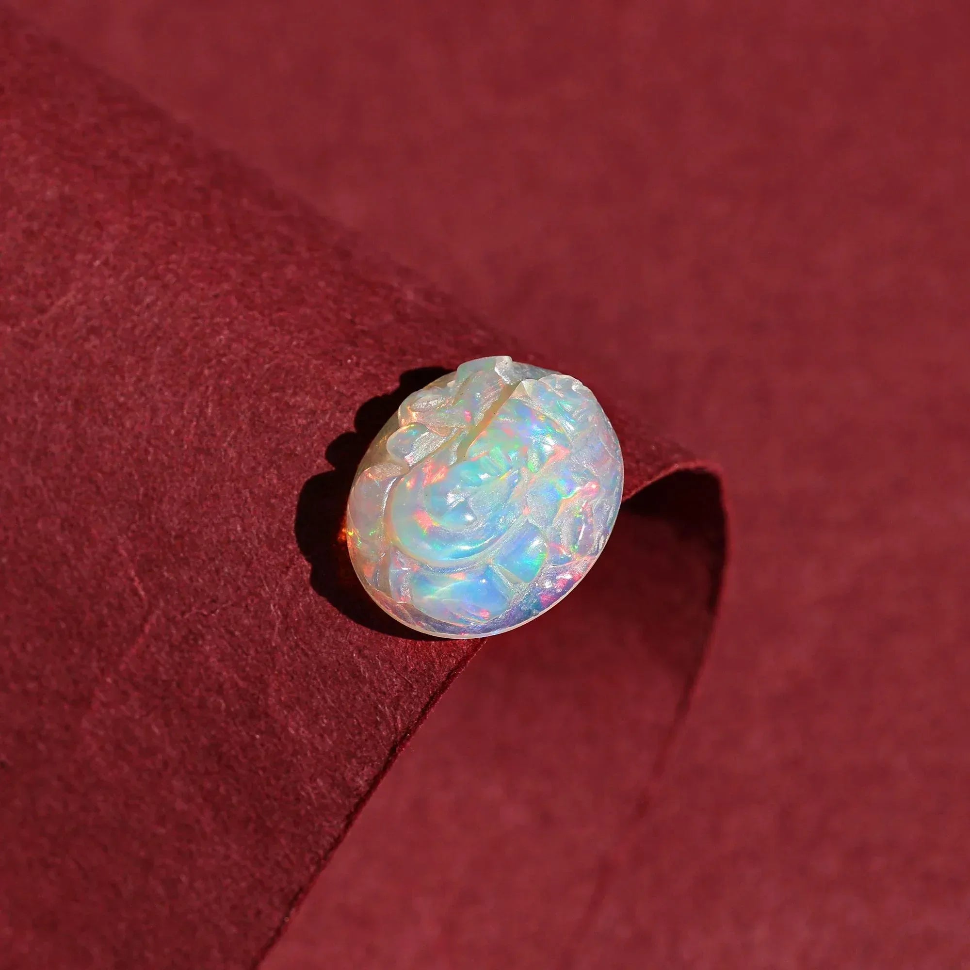 Opal Carving: Handmade Ganesha Statue, Hindu God Sculpture (4.40ct) loose gemstones