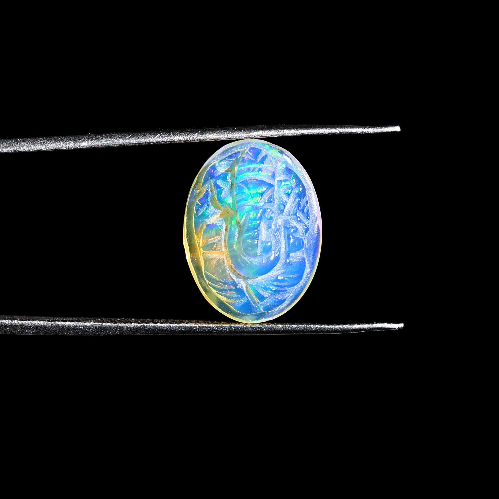 Opal Crystal Ganesha Carving: Ethiopian Gemstone, 4.50 Carat