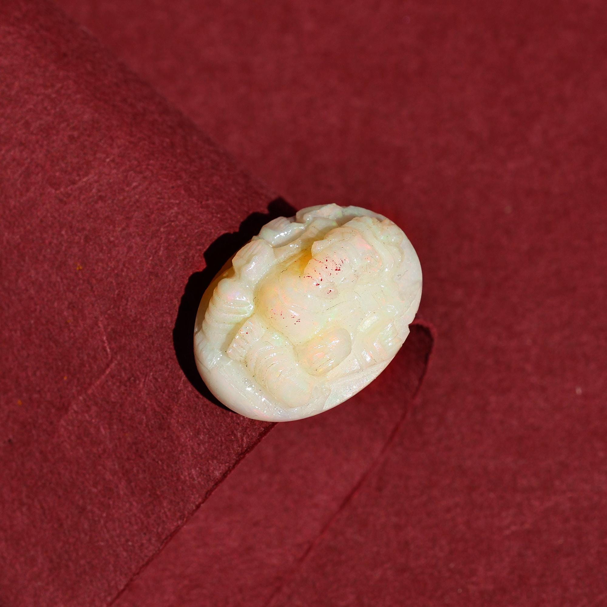 Opal Ganesha Statue: Hand-Carved Ethiopian Opal Hindu Deity