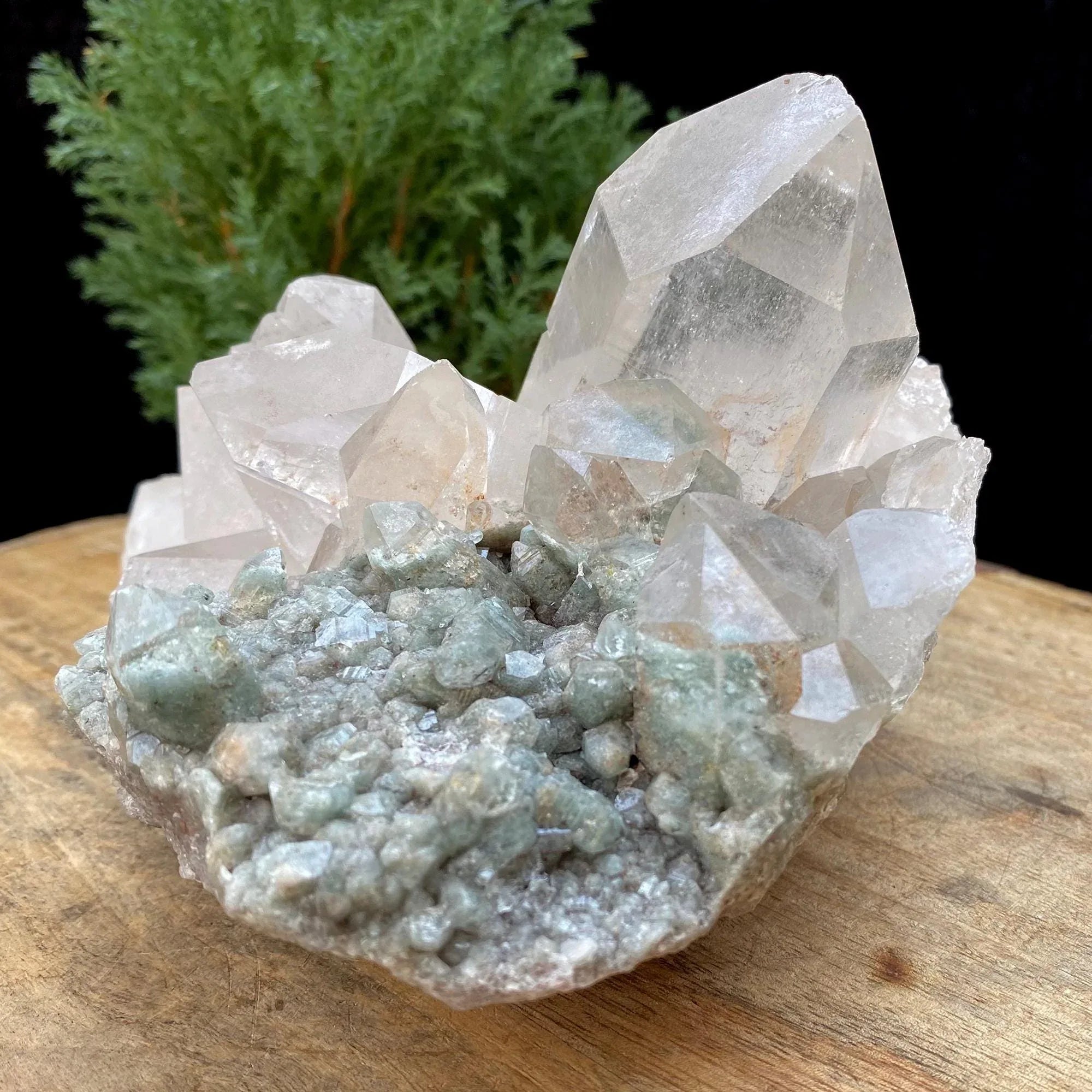 1.580kg Natural Green Phantom Included Himalayan Quartz Cluster Pointed Crystal Mineral Specimen, Rough Healing Stone GPQ-637 - Himalya Quartz