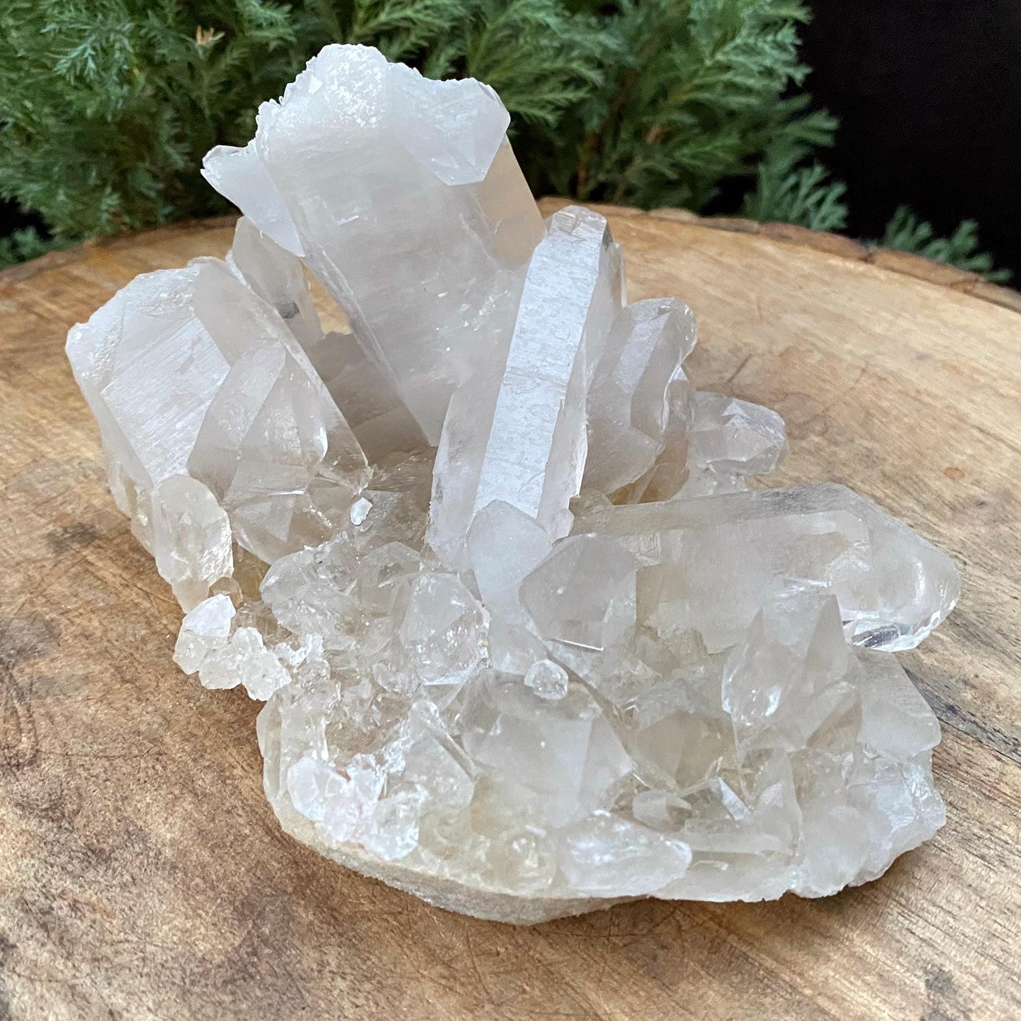 Golden Healer Quartz Cluster: 640gm Manikaran Healing Crystal