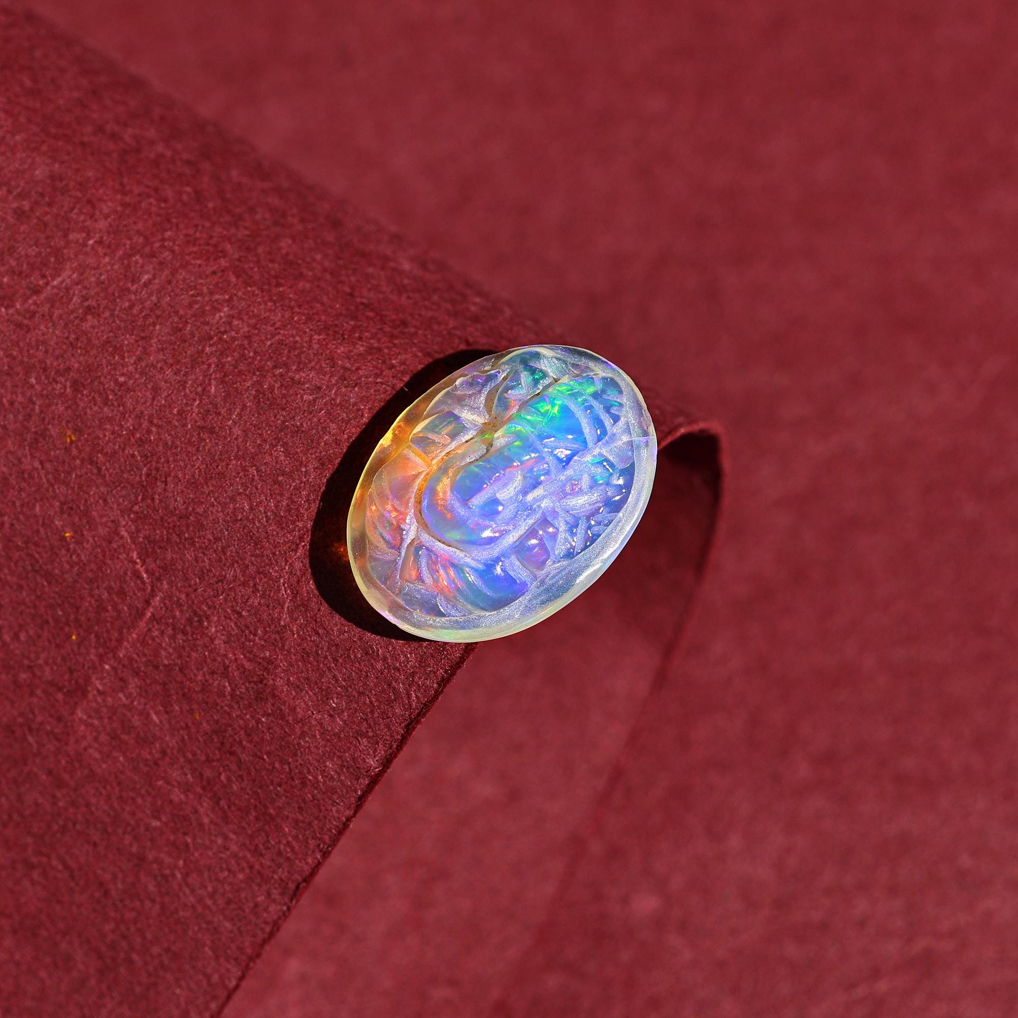 Opal Crystal Ganesha Carving: Ethiopian Gemstone, 4.50 Carat