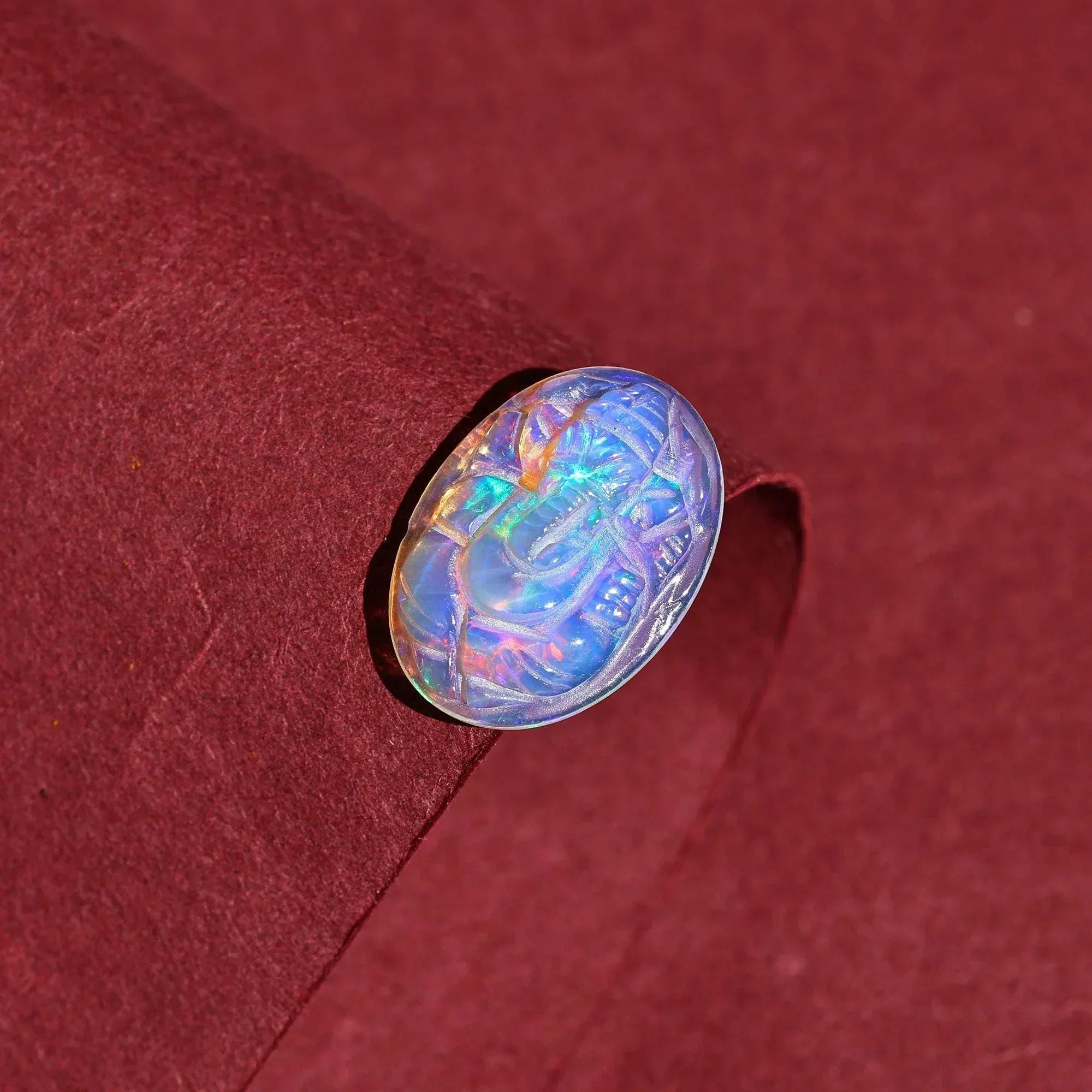 4.70 Carat Opal Ganesha Carving: Ethiopian Gemstone Sculpture loose gemstones
