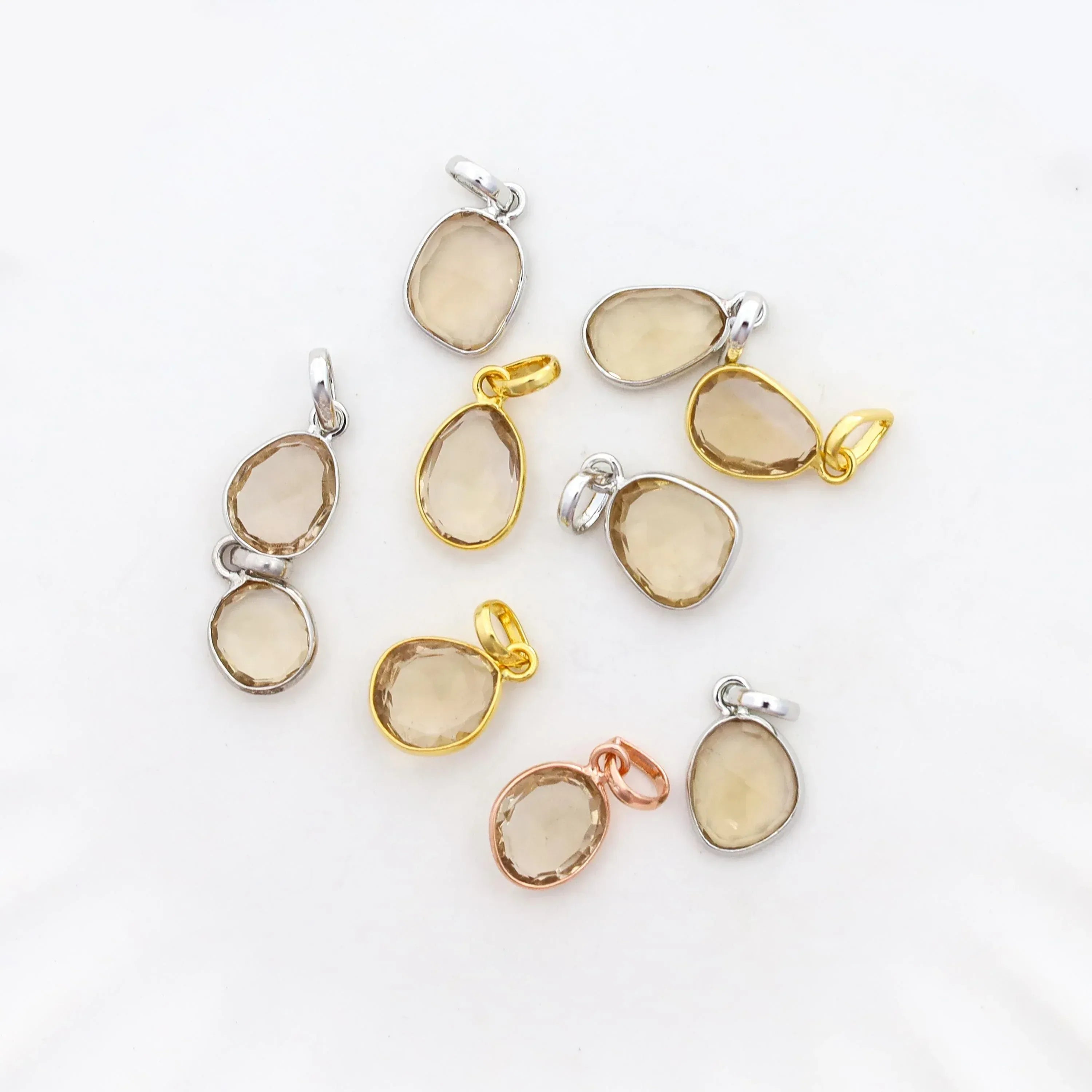 Natural Champagne Quartz Pendant: 925 Sterling Silver Jewelry Jewelry