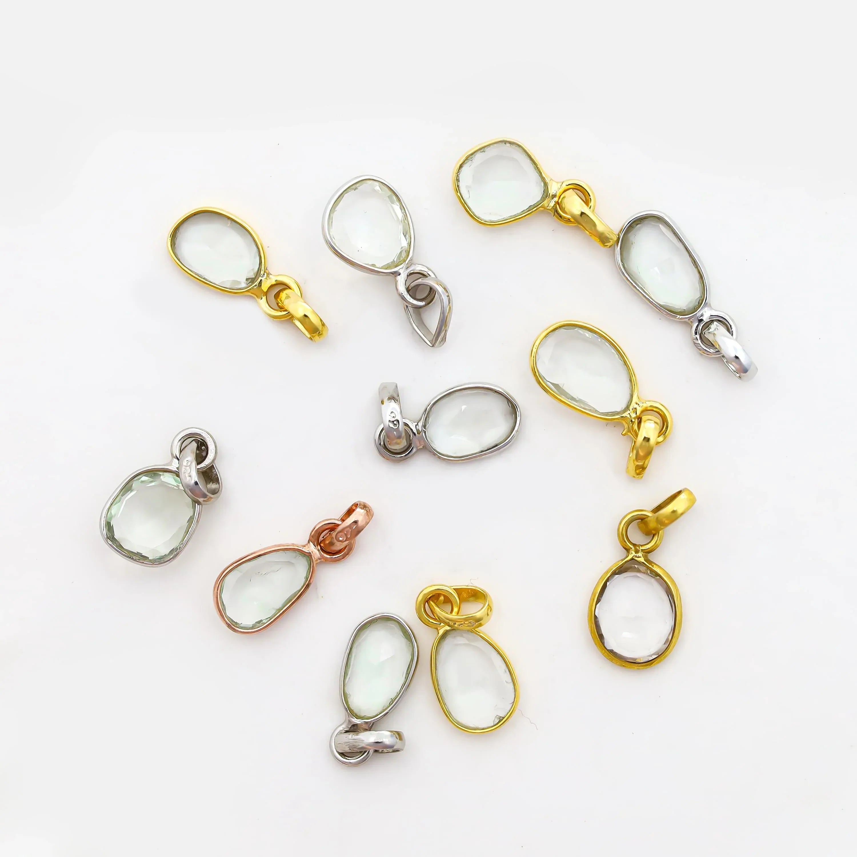 Green Amethyst Pendant: Handmade 925 Sterling Silver Solitaire Necklace Jewelry