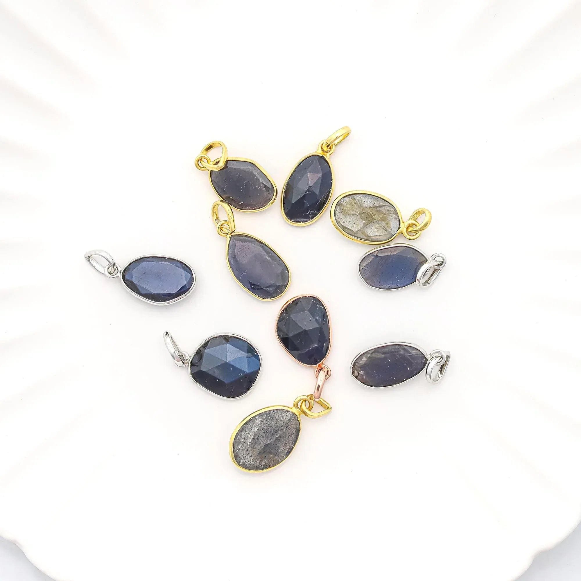 Labradorite Pendant: Rose Cut Sterling Silver Gemstone Jewelry Jewelry