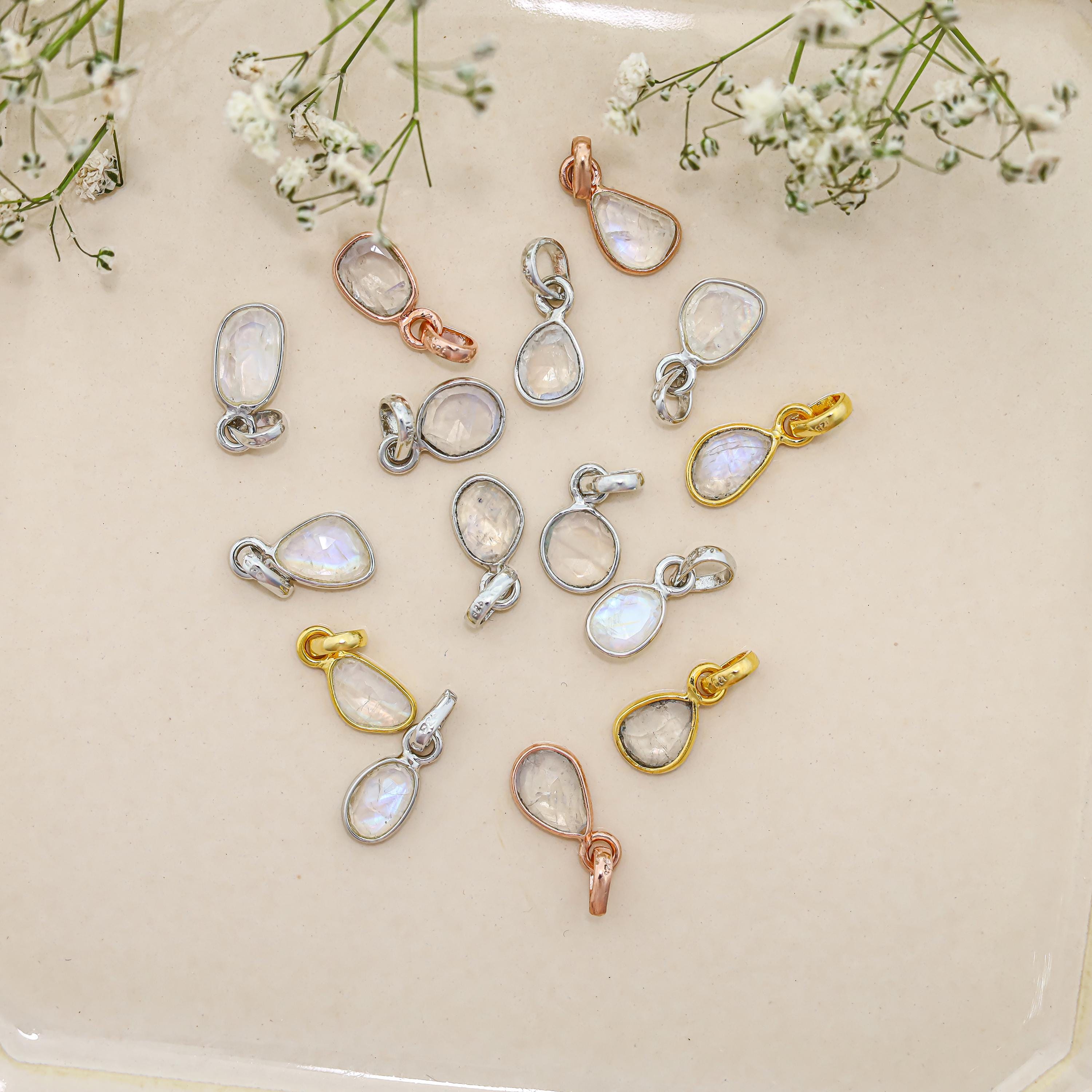 Rainbow Moonstone Pendant: 925 Sterling Silver Gemstone Necklace