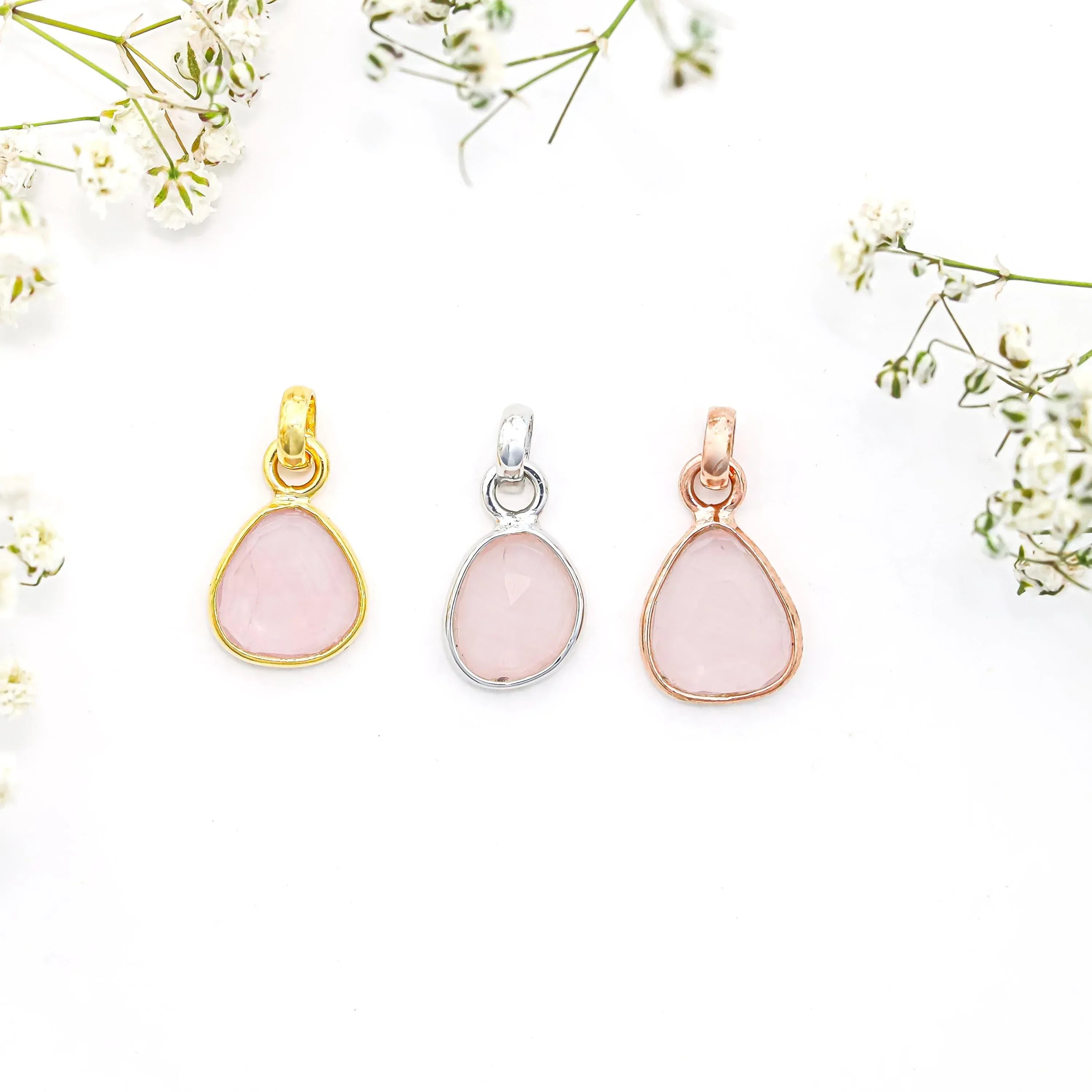 Rose Quartz Pendant: Sterling Silver Bezel, Heart Chakra Healing Jewelry