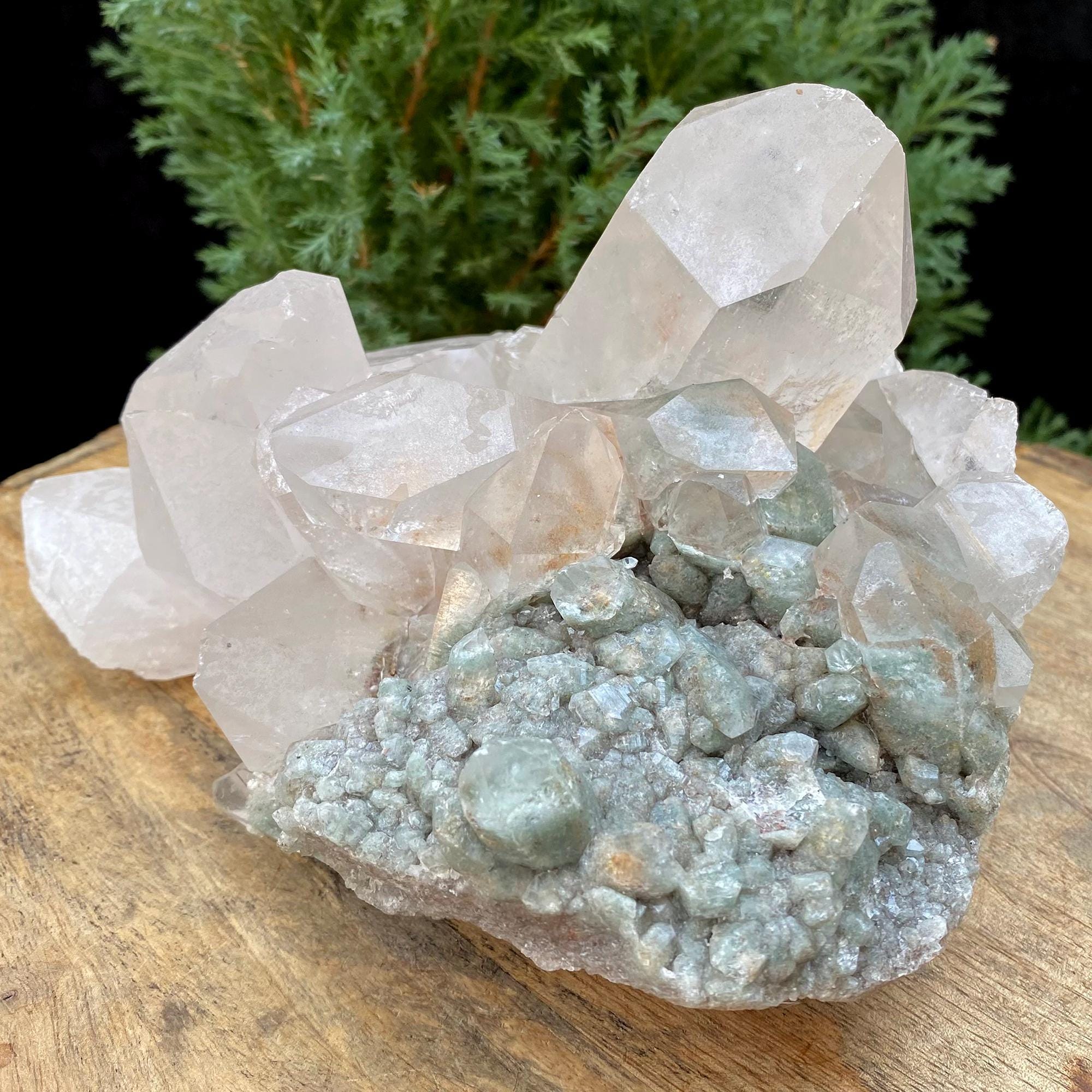 1.580kg Natural Green Phantom Included Himalayan Quartz Cluster Pointed Crystal Mineral Specimen, Rough Healing Stone GPQ-637