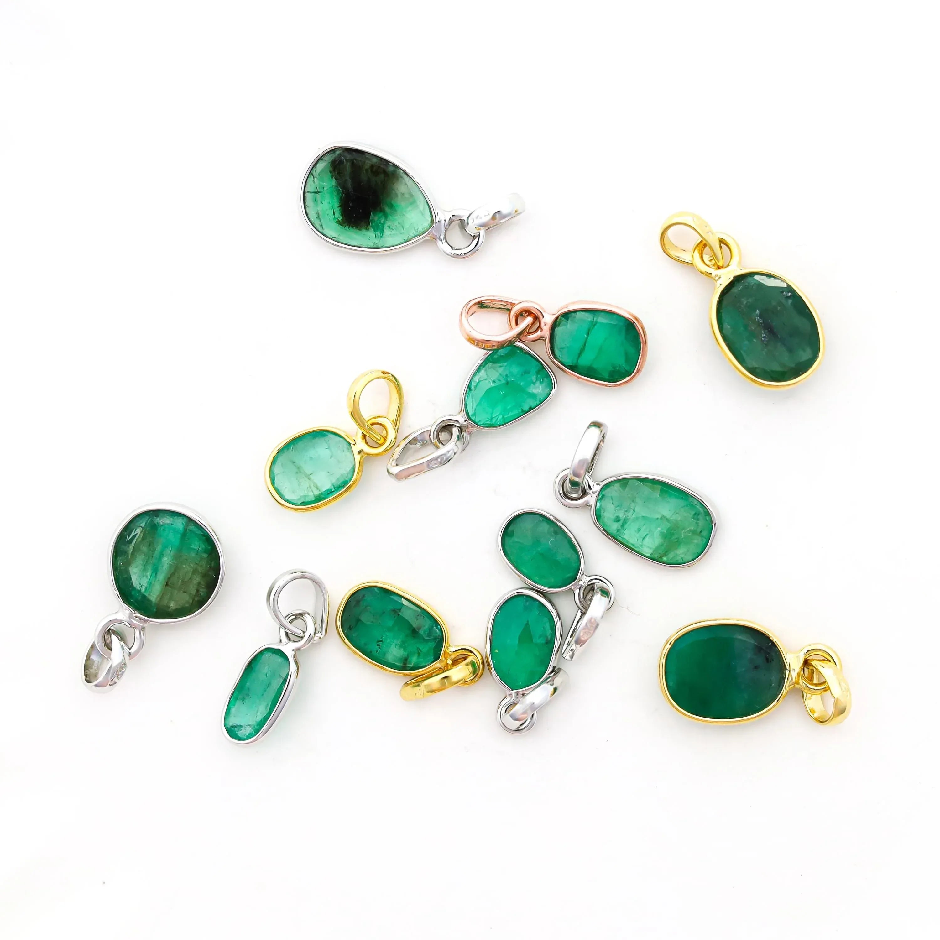 Natural Emerald Pendant: 925 Sterling Silver, Single Stone Necklace Jewelry