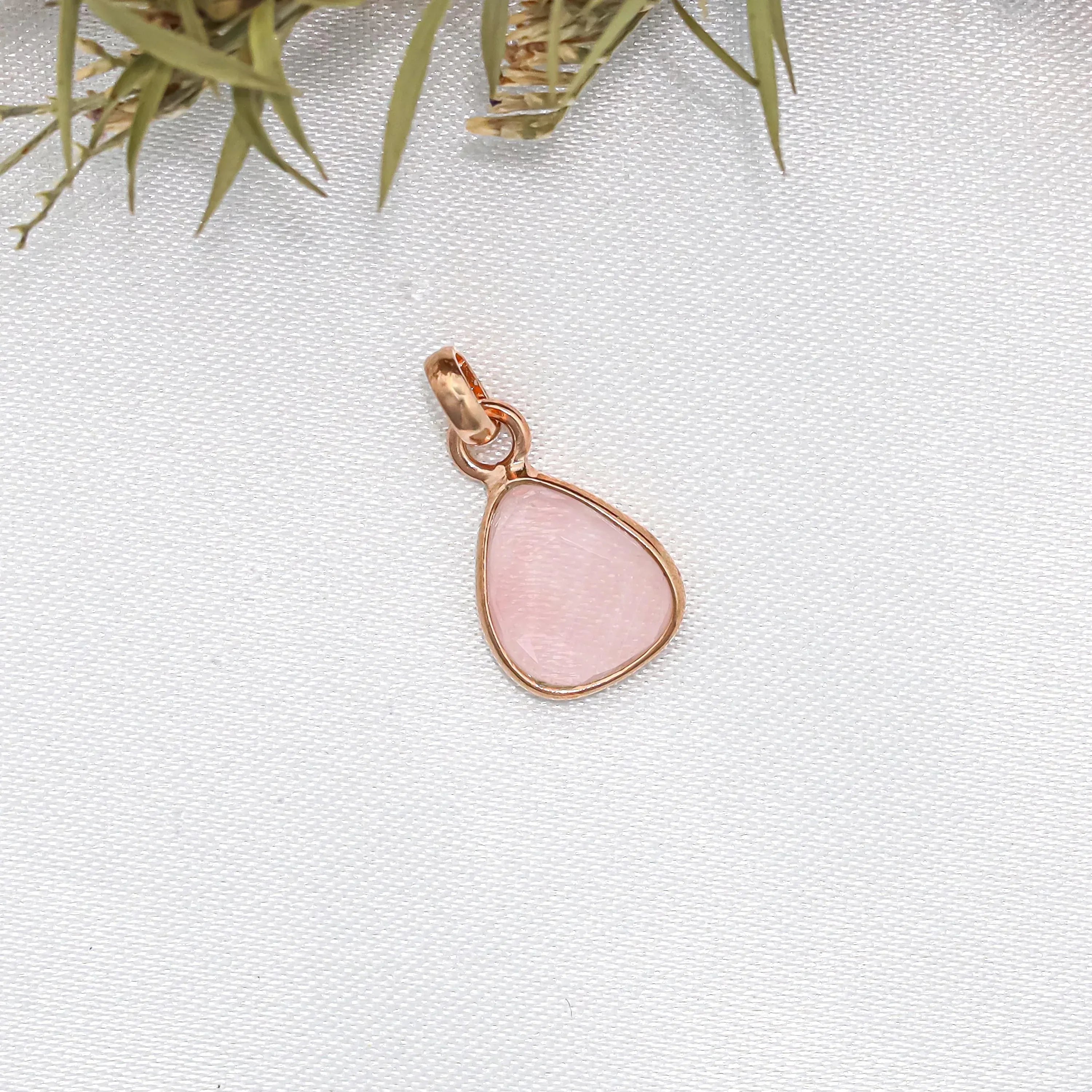 Rose Quartz Pendant: Sterling Silver Bezel, Heart Chakra Healing Jewelry