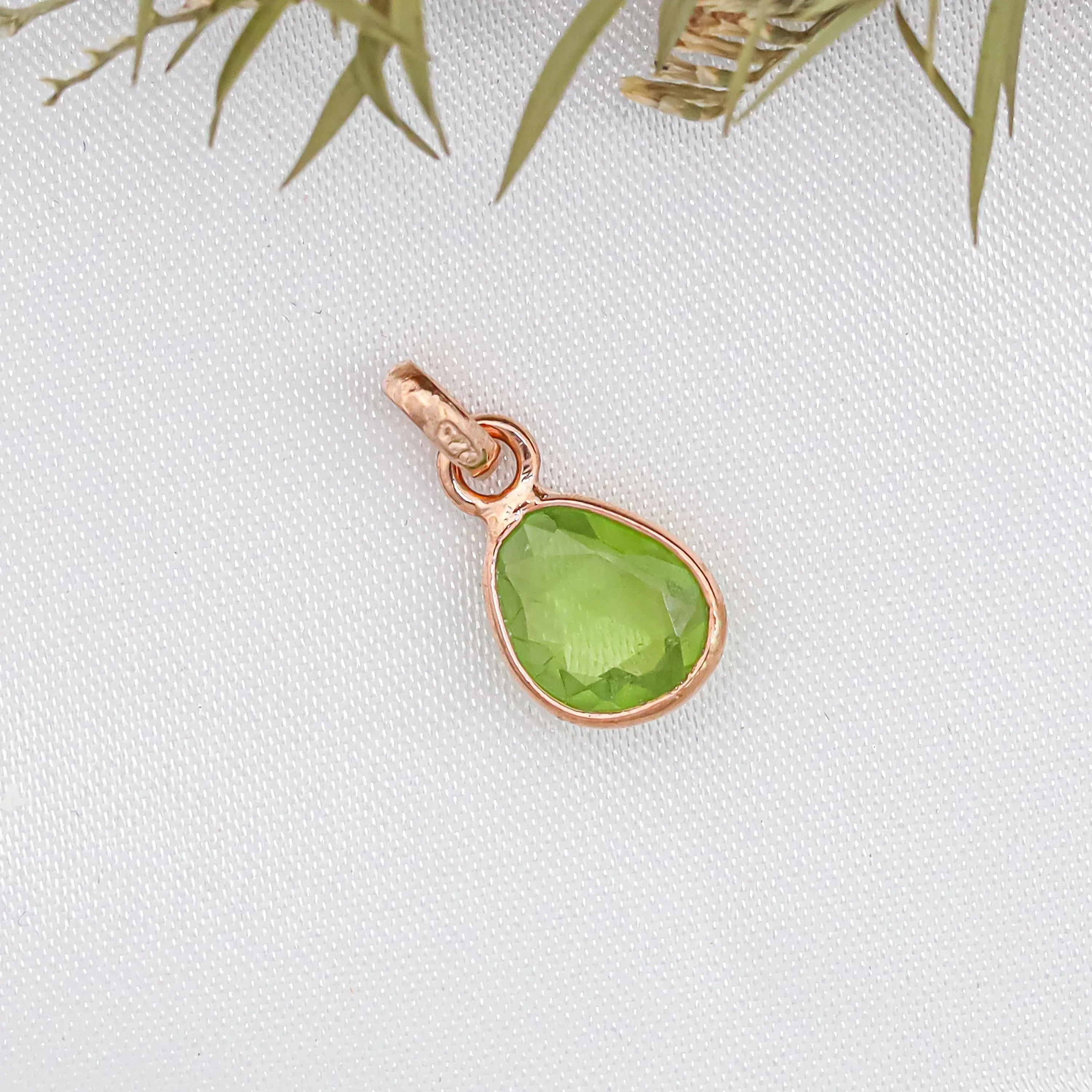 Raw Peridot Pendant: Sterling Silver Boho Necklace, August Birthstone - Himalya Quartz