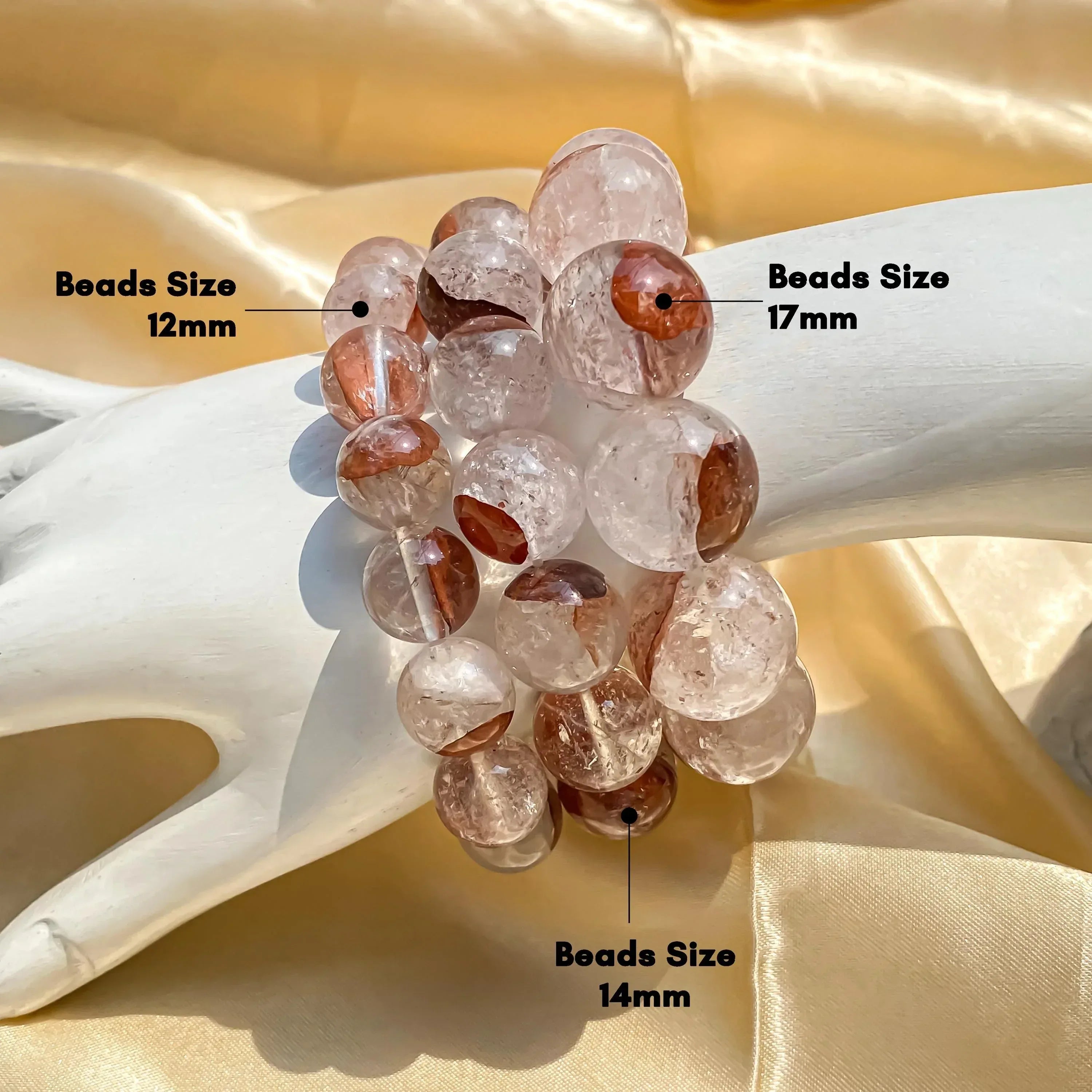 Himalayan Pink Quartz Bracelet: Natural Gemstone Beads, Spiritual Jewelry Himalayan Quartz Bracelets