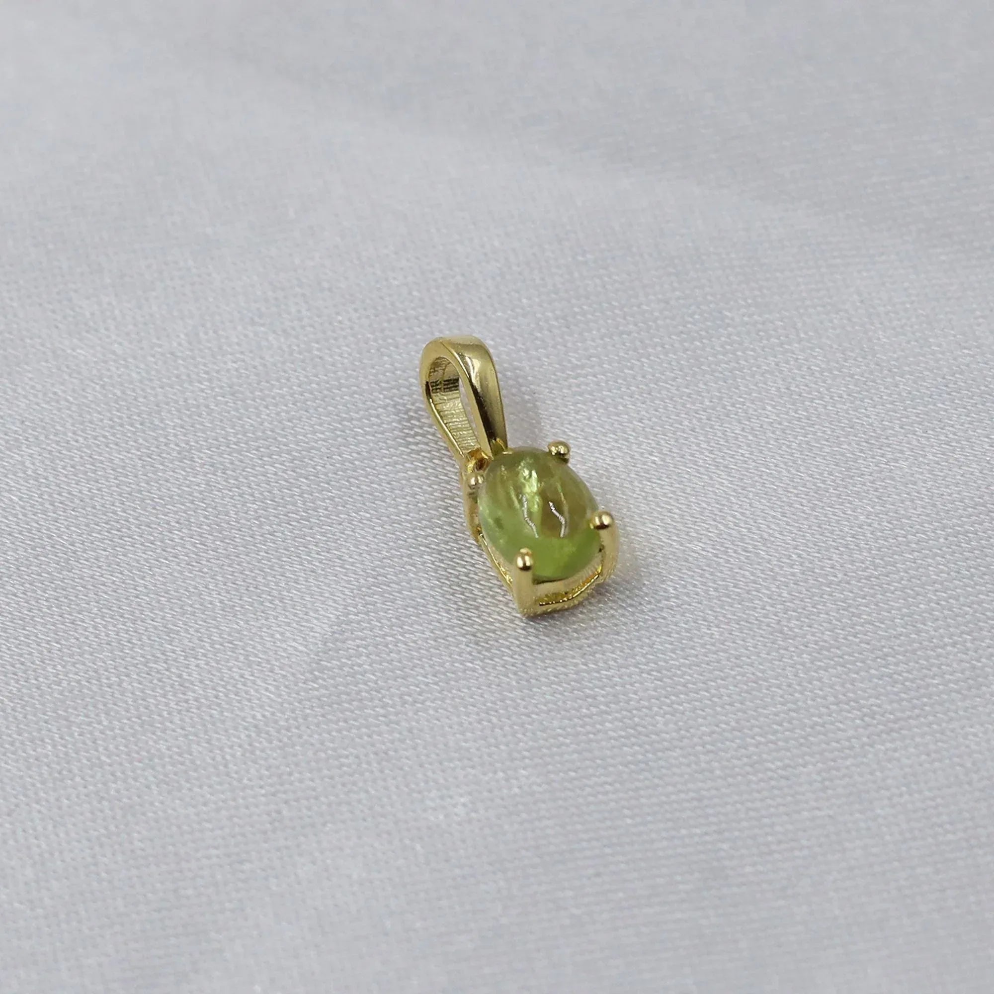 Natural Peridot Pendant: 925 Sterling Silver Oval Necklace