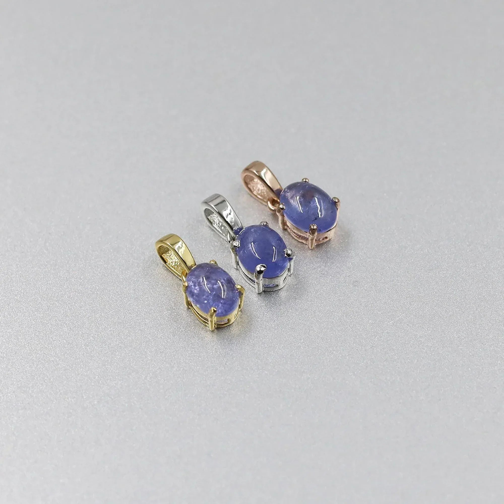 Natural Tanzanite Silver Pendant: Teardrop December Birthstone Necklace