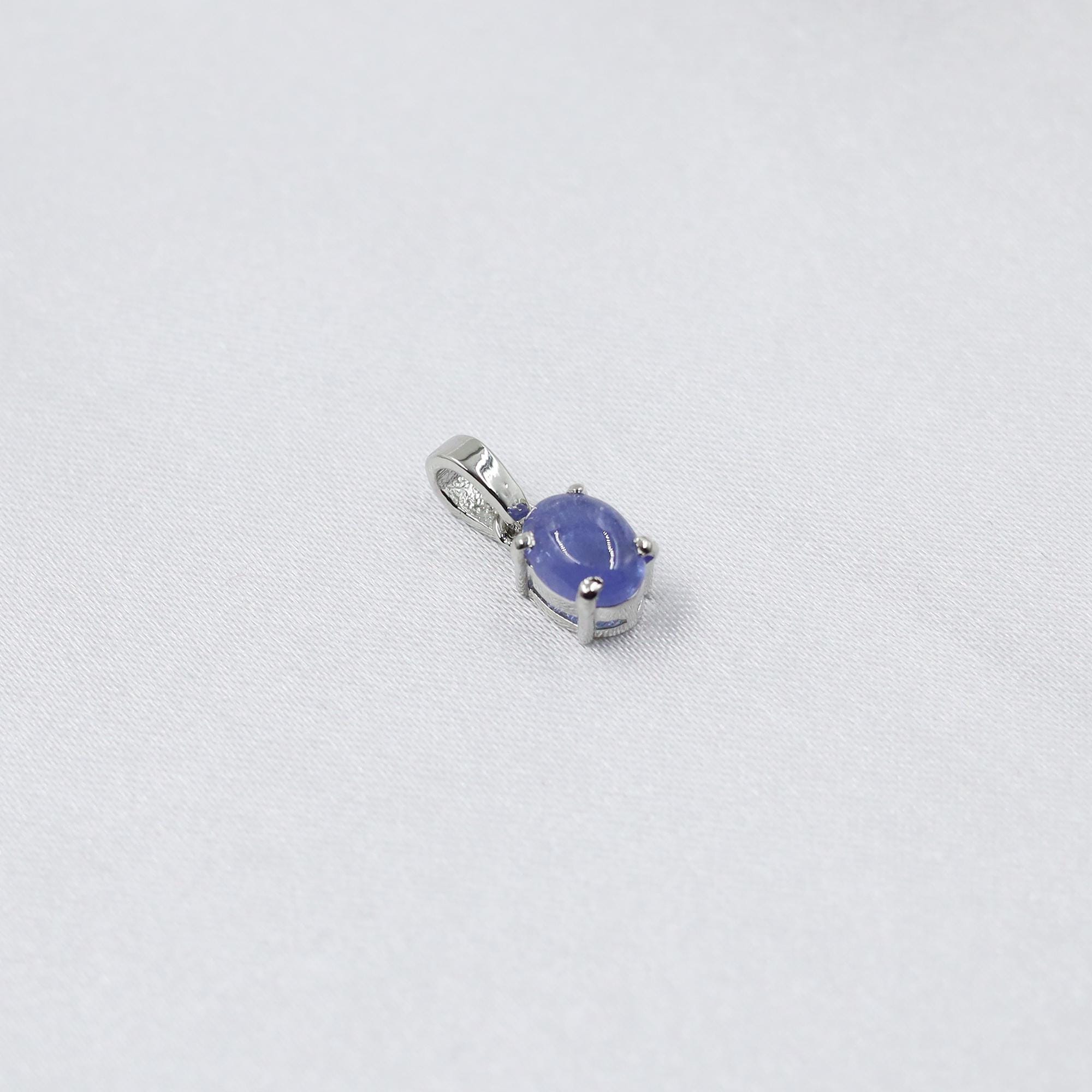 Natural Tanzanite Silver Pendant: Teardrop December Birthstone Necklace