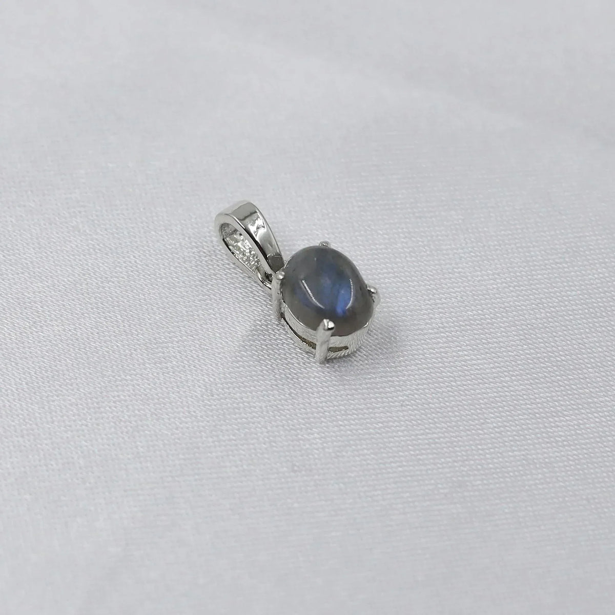 Blue Flash Labradorite 925 Silver Pendant: Vintage Boho Necklace