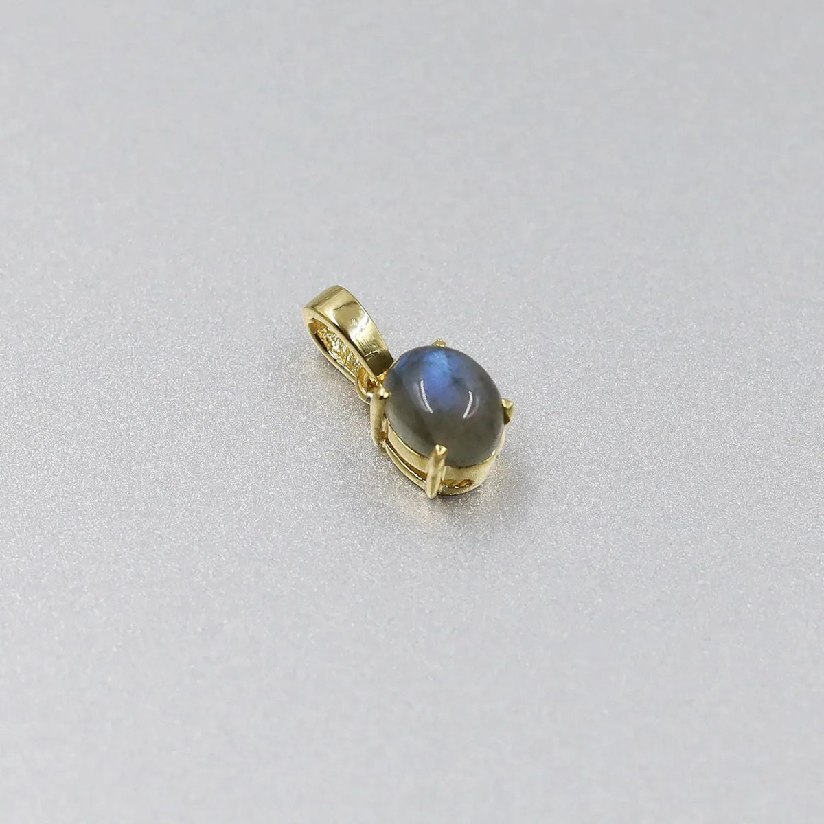 Blue Flash Labradorite 925 Silver Pendant: Vintage Boho Necklace