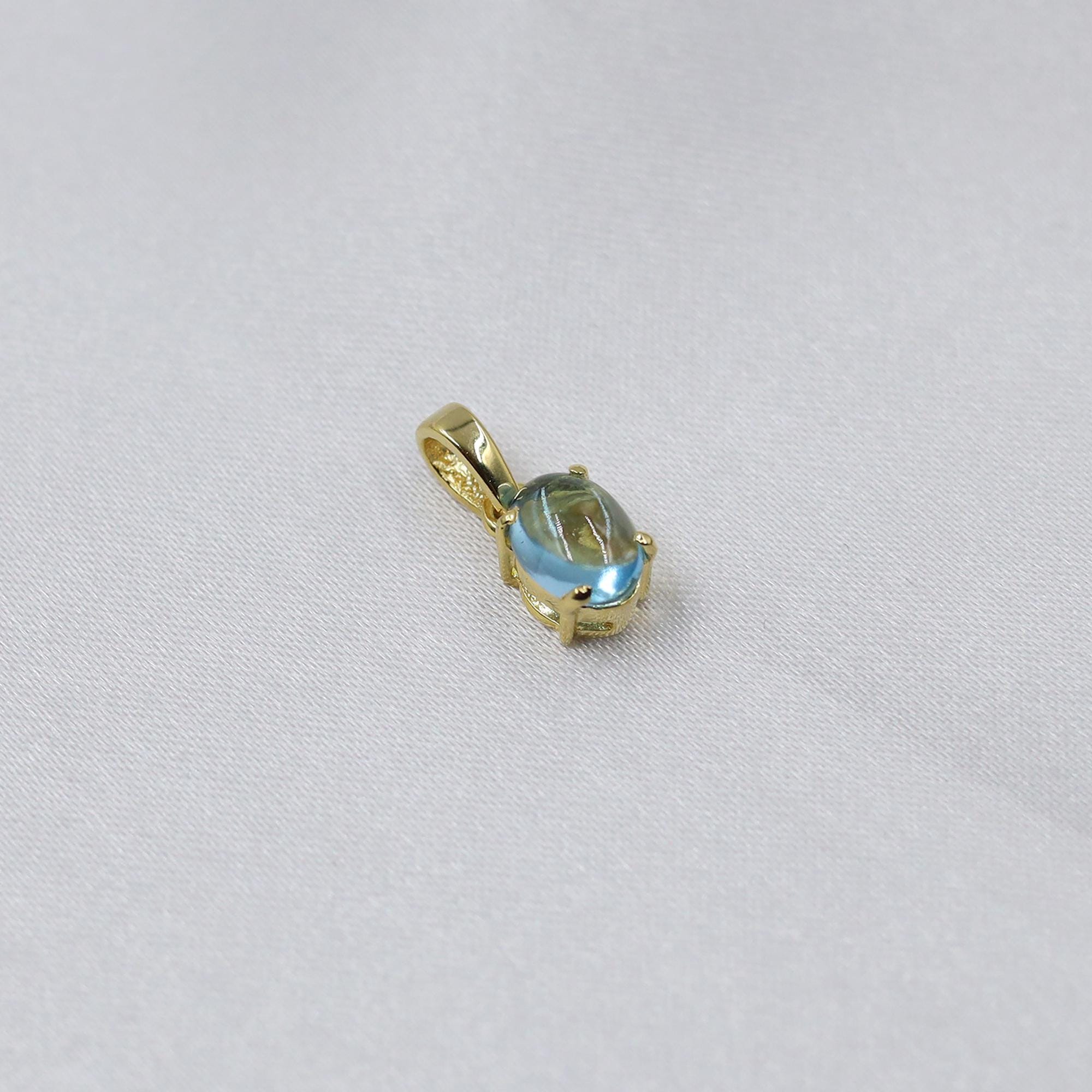 Swiss Blue Topaz Sterling Silver Necklace: December Birthstone Pendant