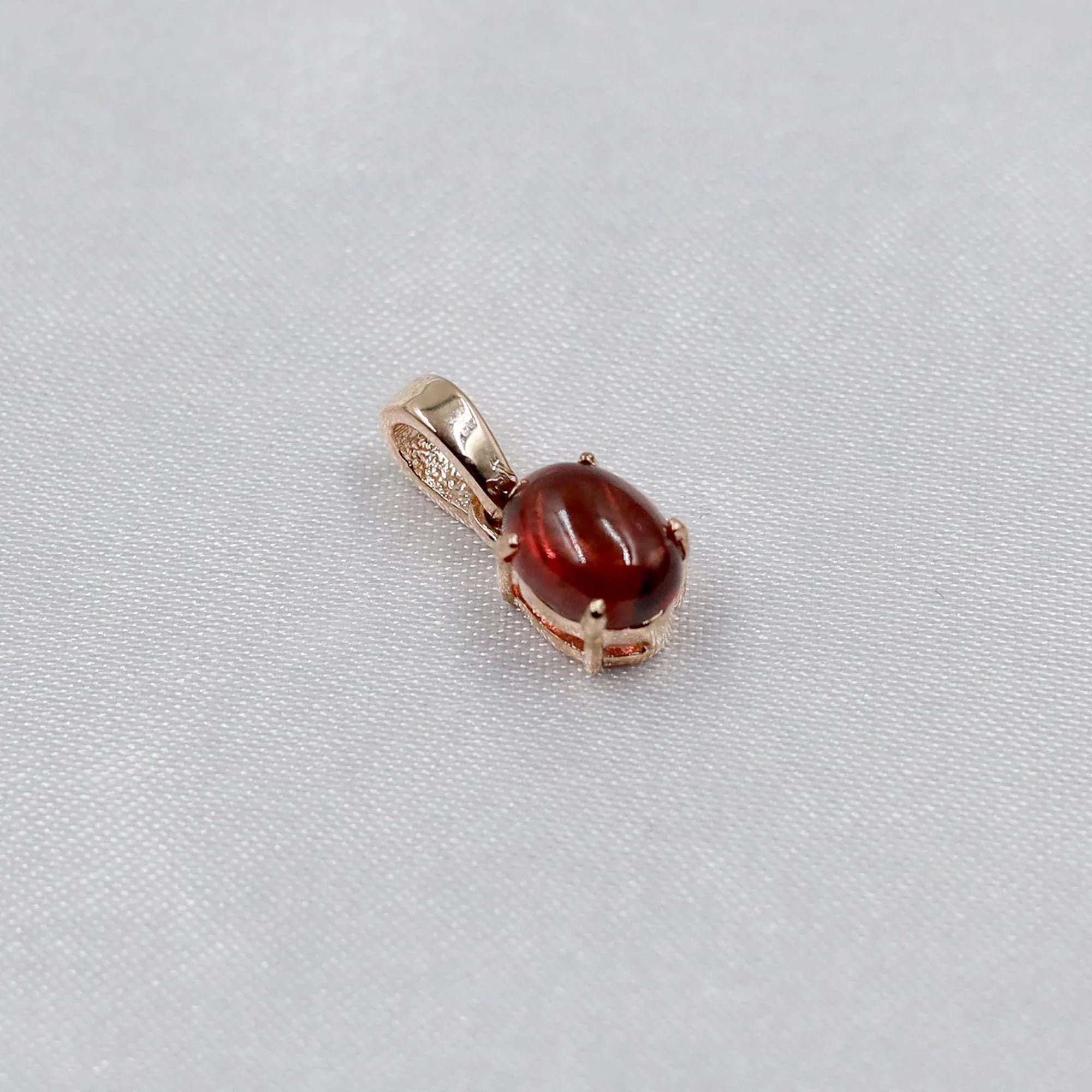 Vintage Style Garnet Pendant: Red Crystal 925 Silver Necklace