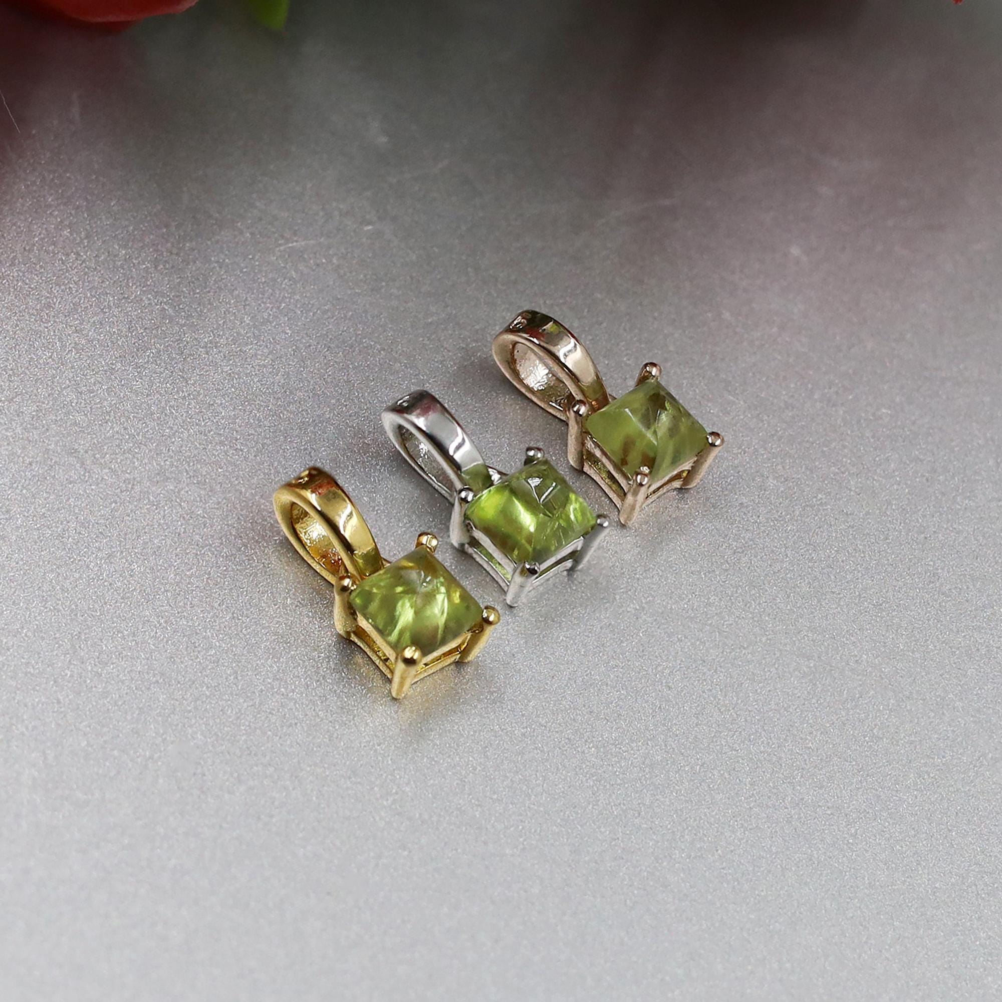 Peridot Pendant Sterling Silver: Natural Green Gemstone, August Birthstone