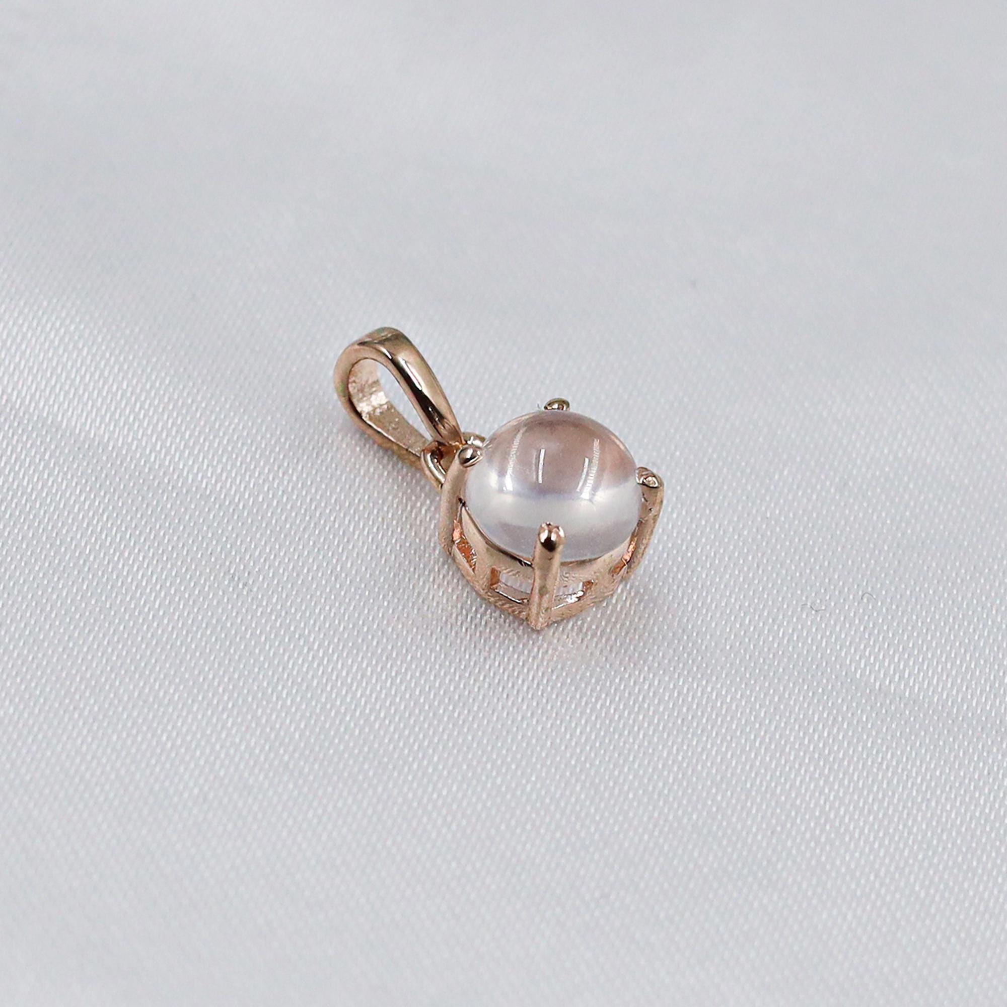 Natural Rose Quartz 925 Sterling Silver Pendant: Handmade Bohemian Necklace