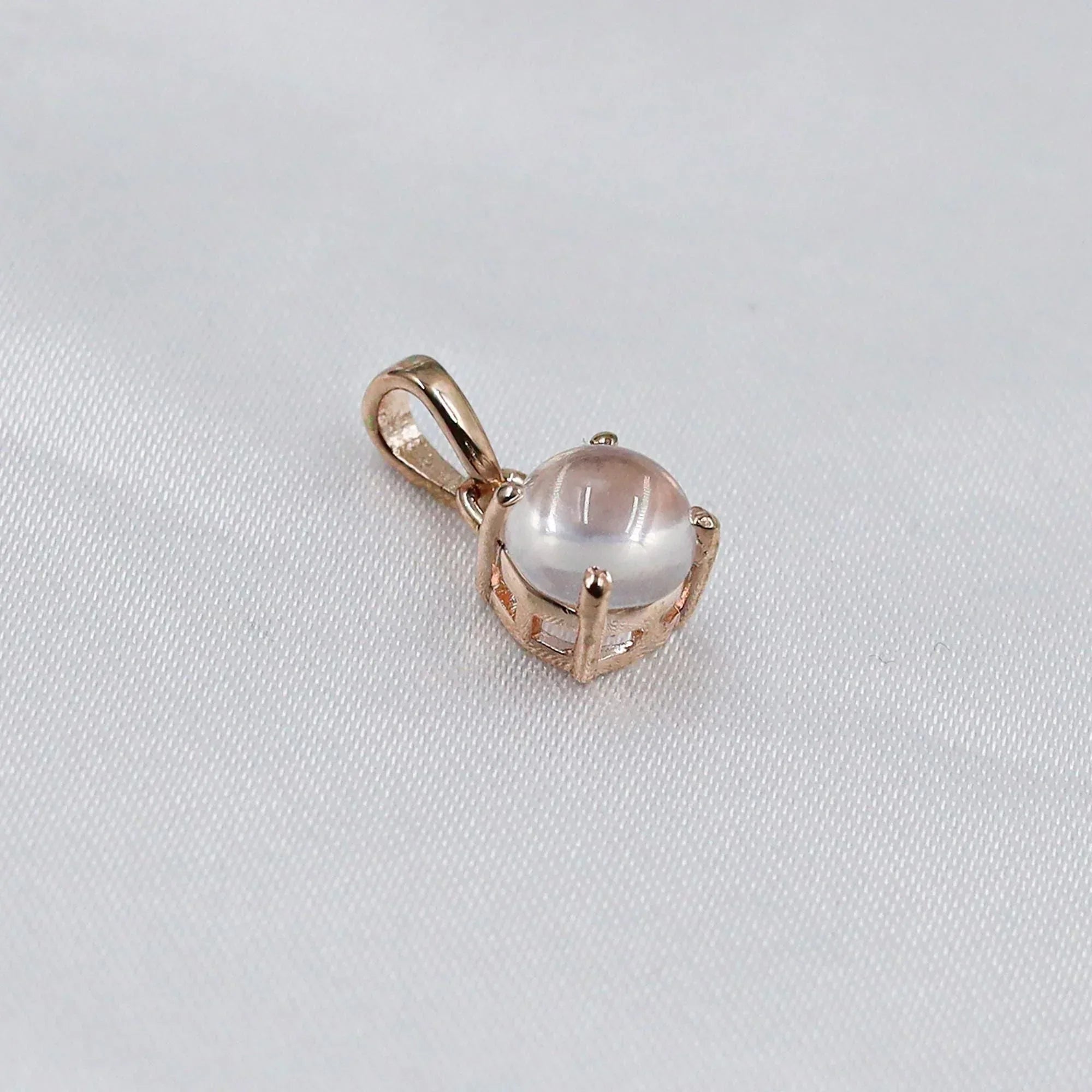 Natural Rose Quartz 925 Sterling Silver Pendant: Handmade Bohemian Necklace