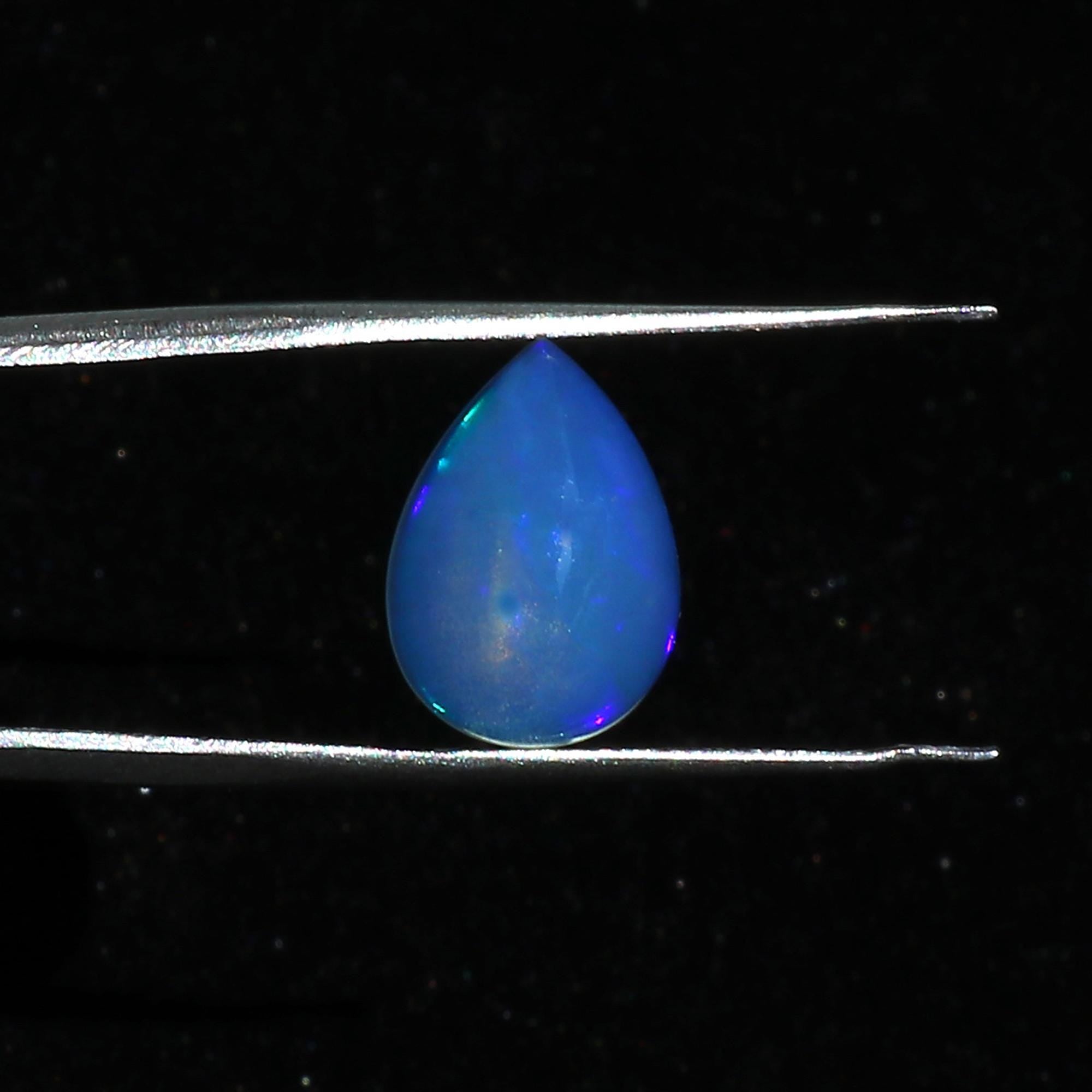 Ethiopian Fire Opal Cabochon: Pear Shape Gemstone for Jewelry - 3.4ct