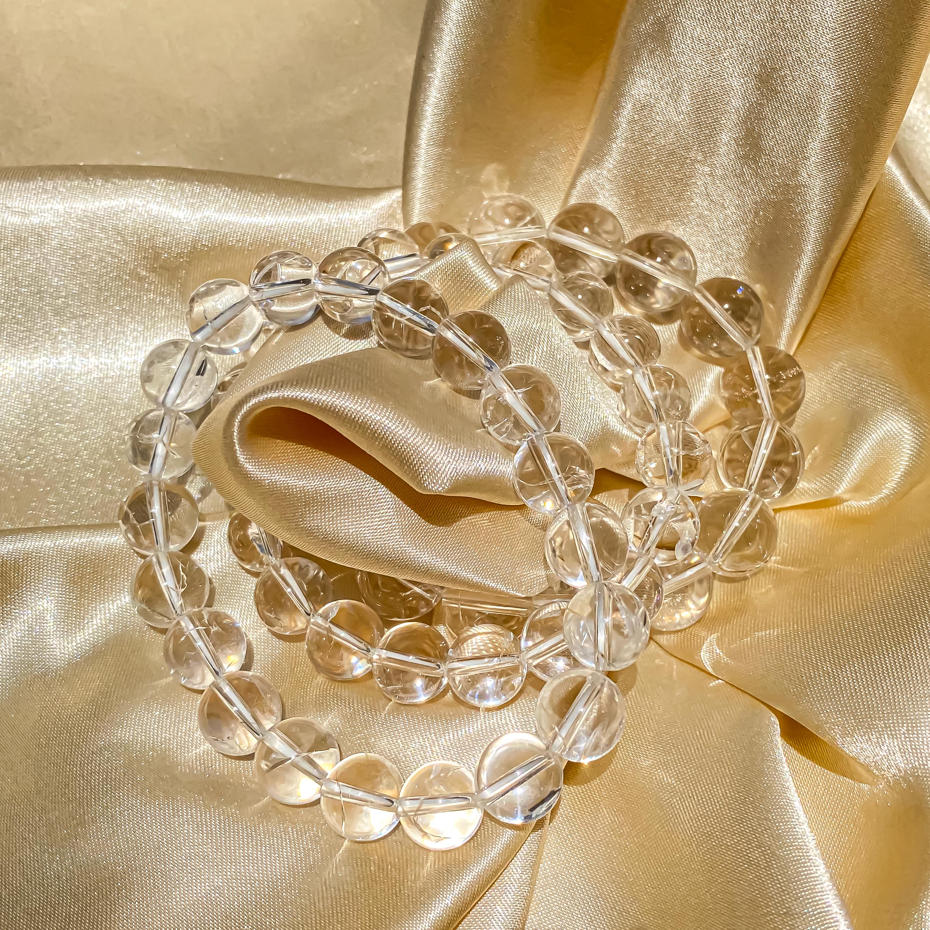 Himalayan Clear Quartz Bracelet: Rainbow Inclusions, Spiritual Healing