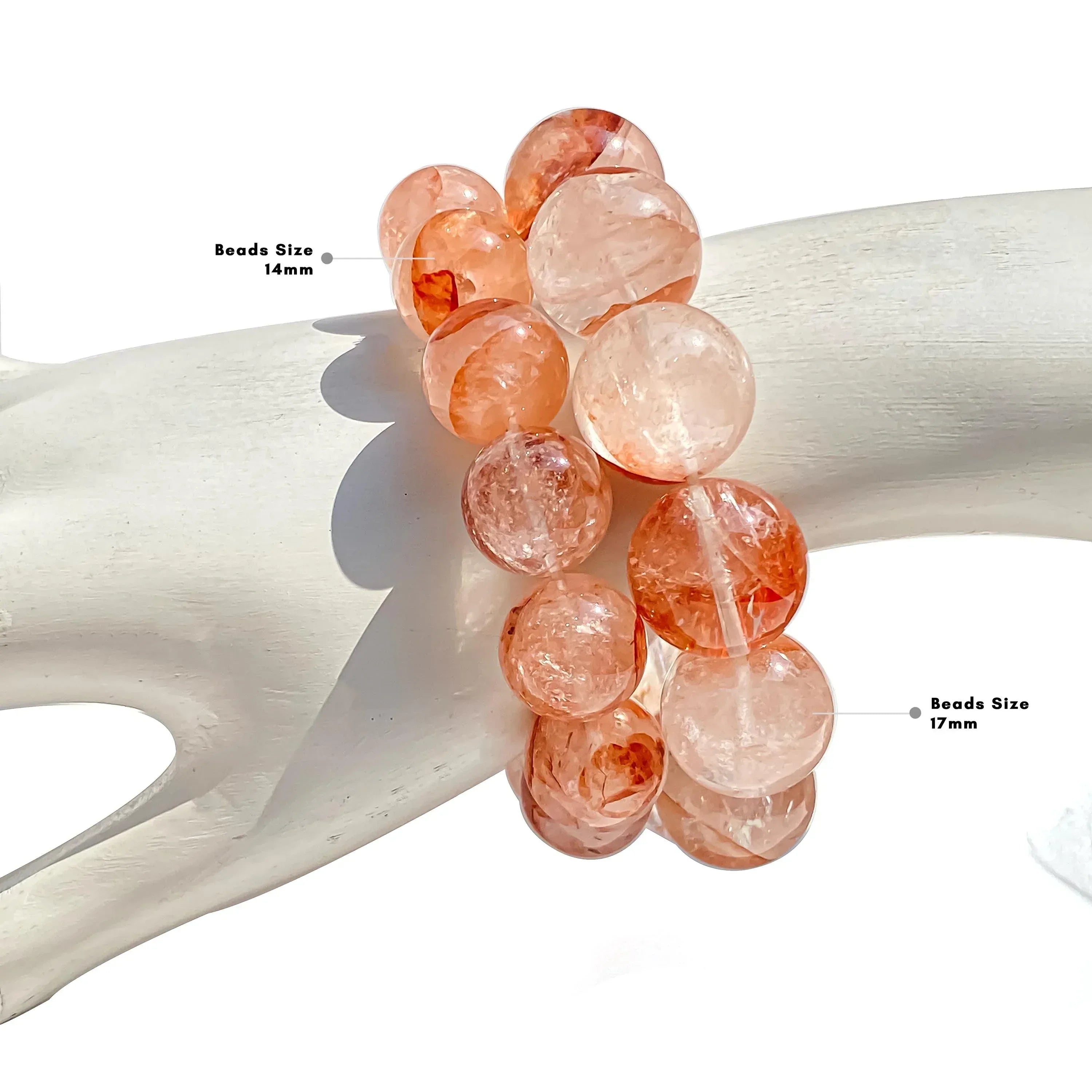Himalayan Pink Quartz Crystal Bracelet: Natural Stone Beaded Jewelry Himalayan Quartz Bracelets