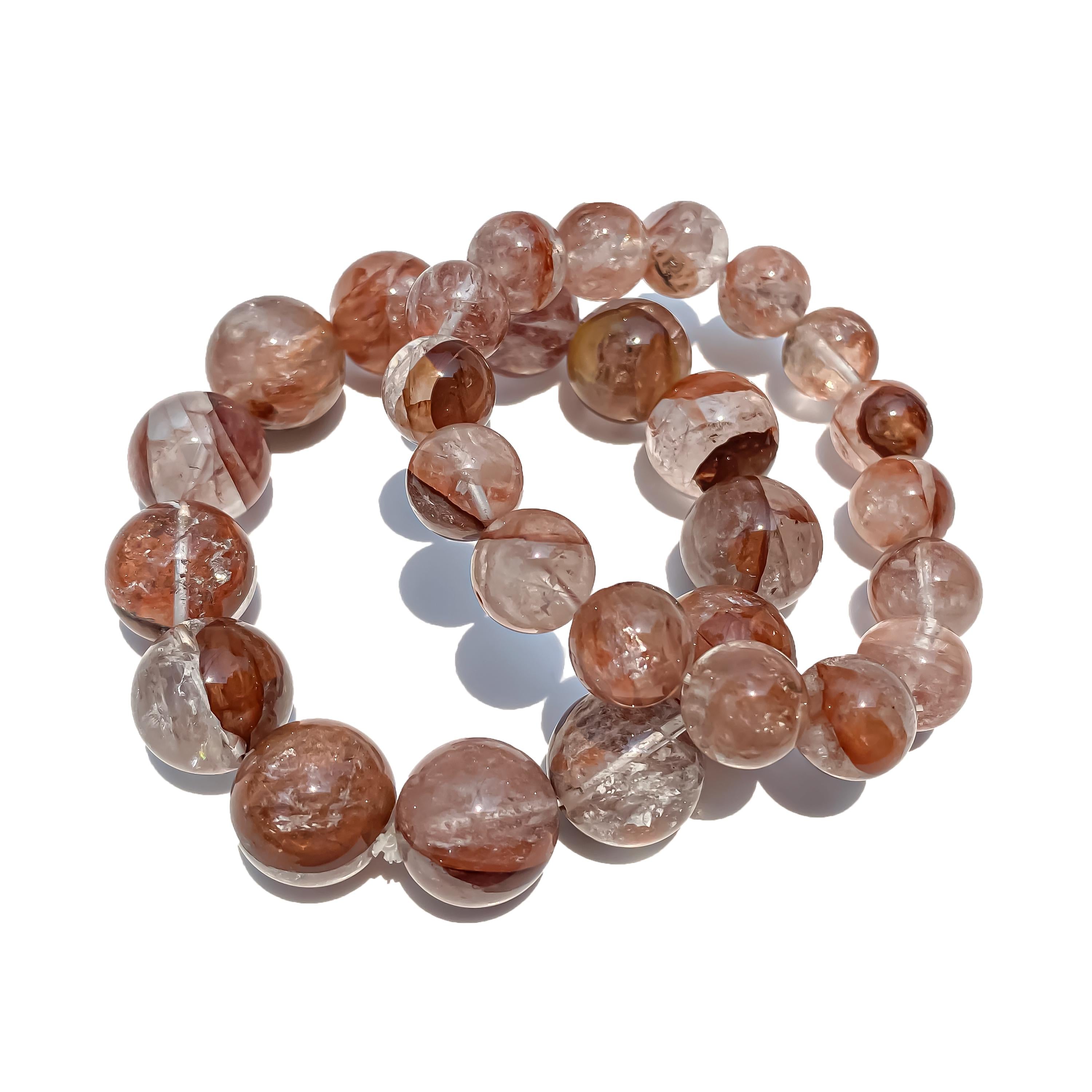 Himalayan Pink Quartz Bracelet: Samadhi Crystal Healing Gemstone Jewelry