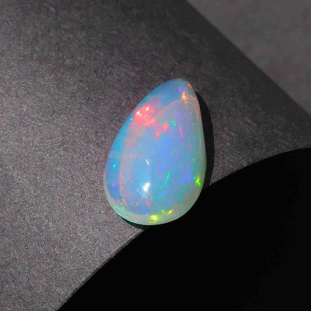 Ethiopian Welo Fire Opal Cabochon Pear Shape Gemstone 1.9 cts Loose Gemstones