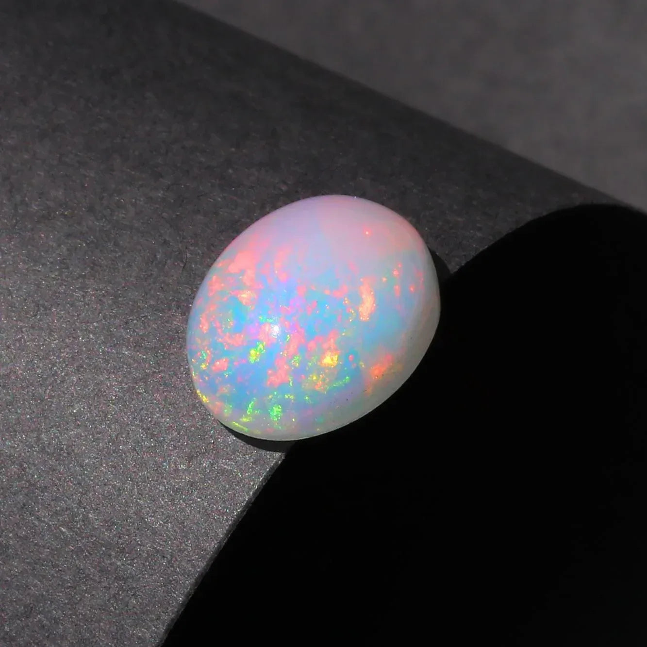 Ethiopian Fire Opal Cabochon: 3.25 ct Oval Gemstone for Jewelry loose gemstones