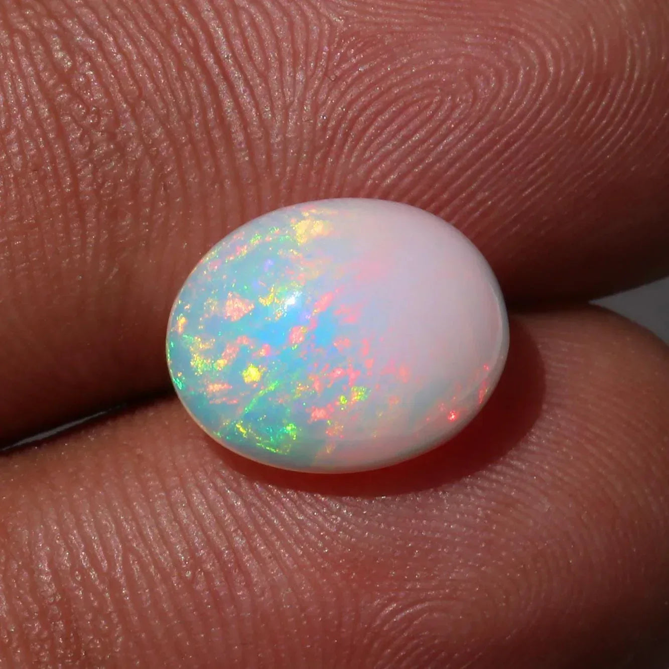 Ethiopian Fire Opal Cabochon: 3.25 ct Oval Gemstone for Jewelry loose gemstones