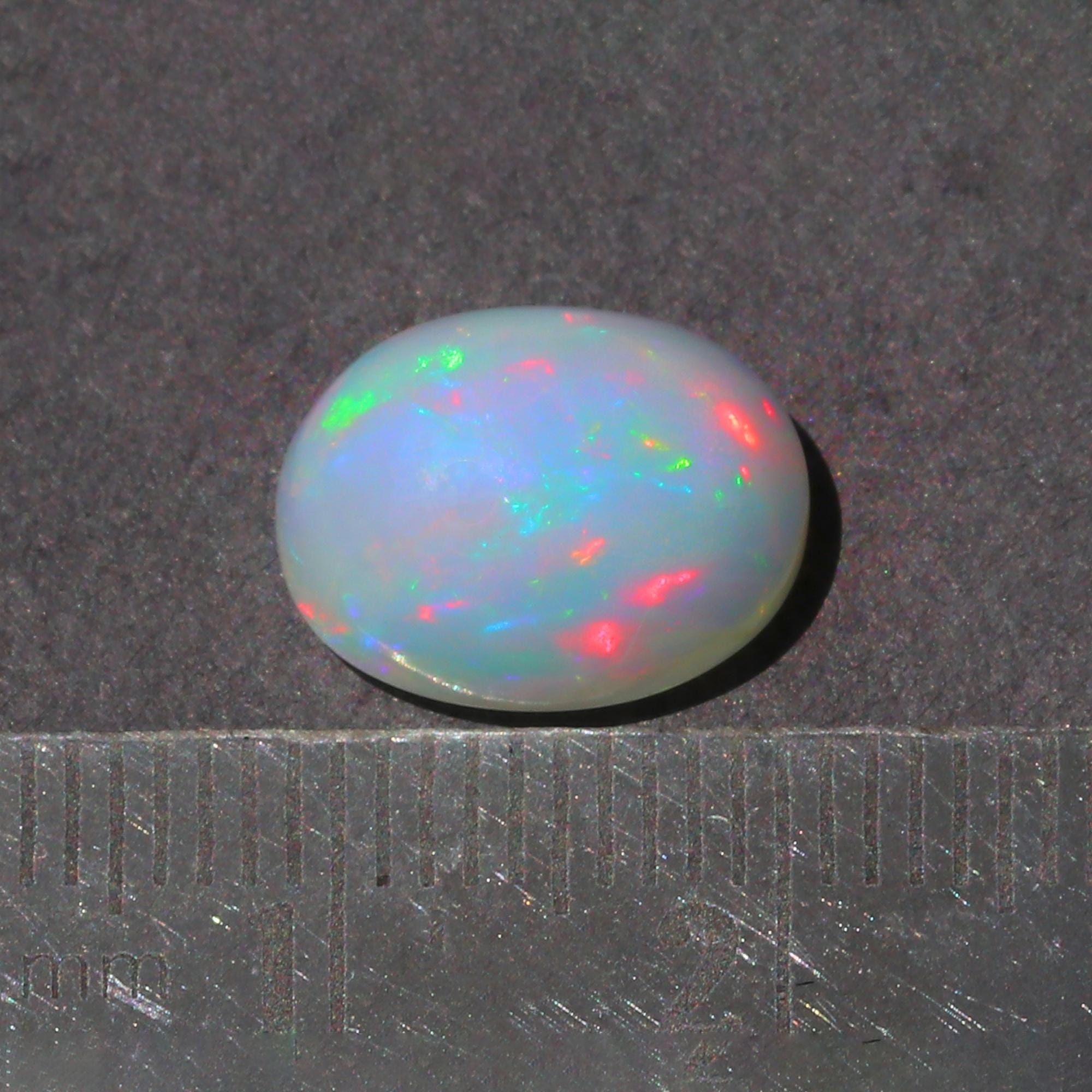 3.21 Carat Ethiopian Opal Cabochon: White Fire Opal Oval Gemstone