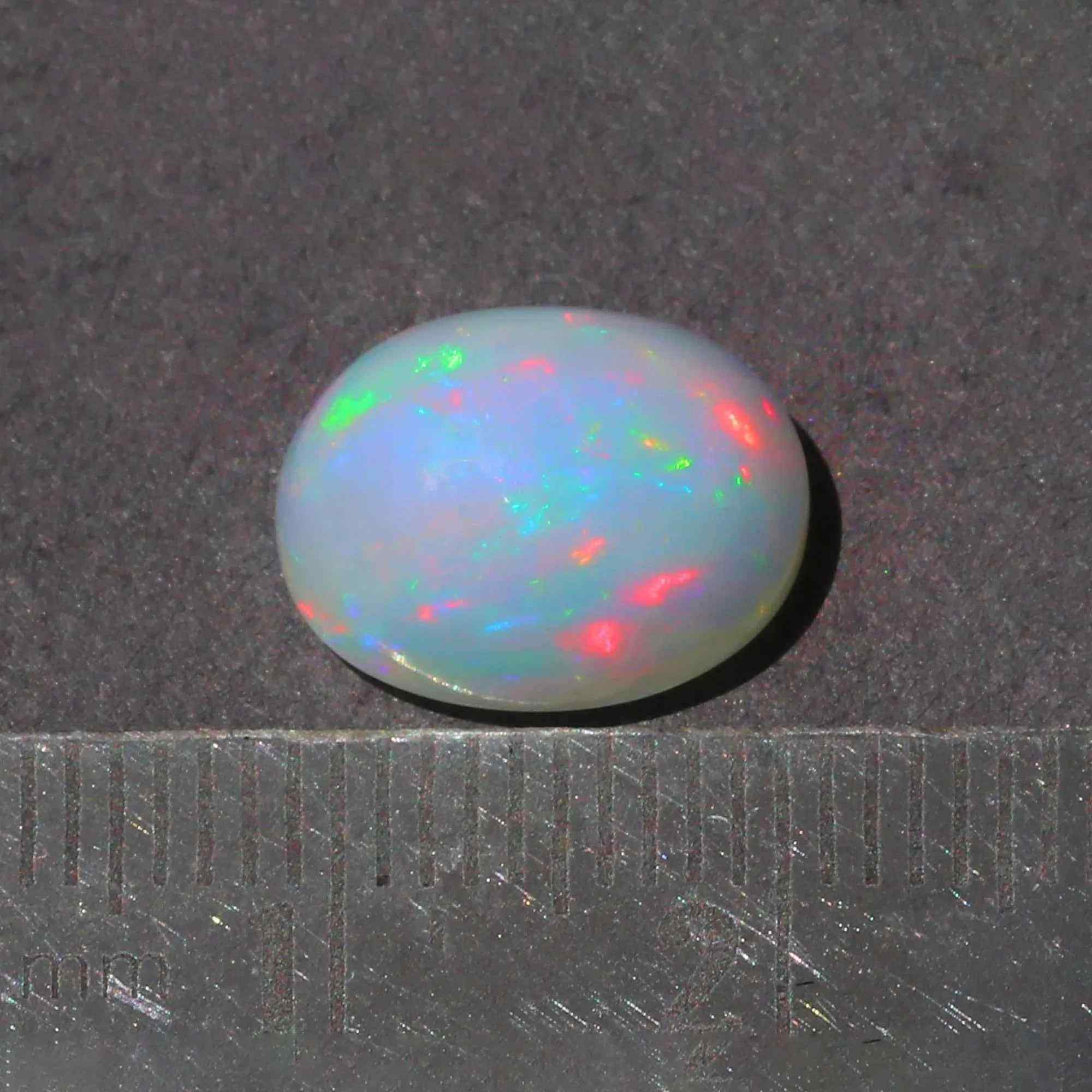 3.21 Carat Ethiopian Opal Cabochon - White Fire Oval Gemstone 9x12mm Loose Gemstones