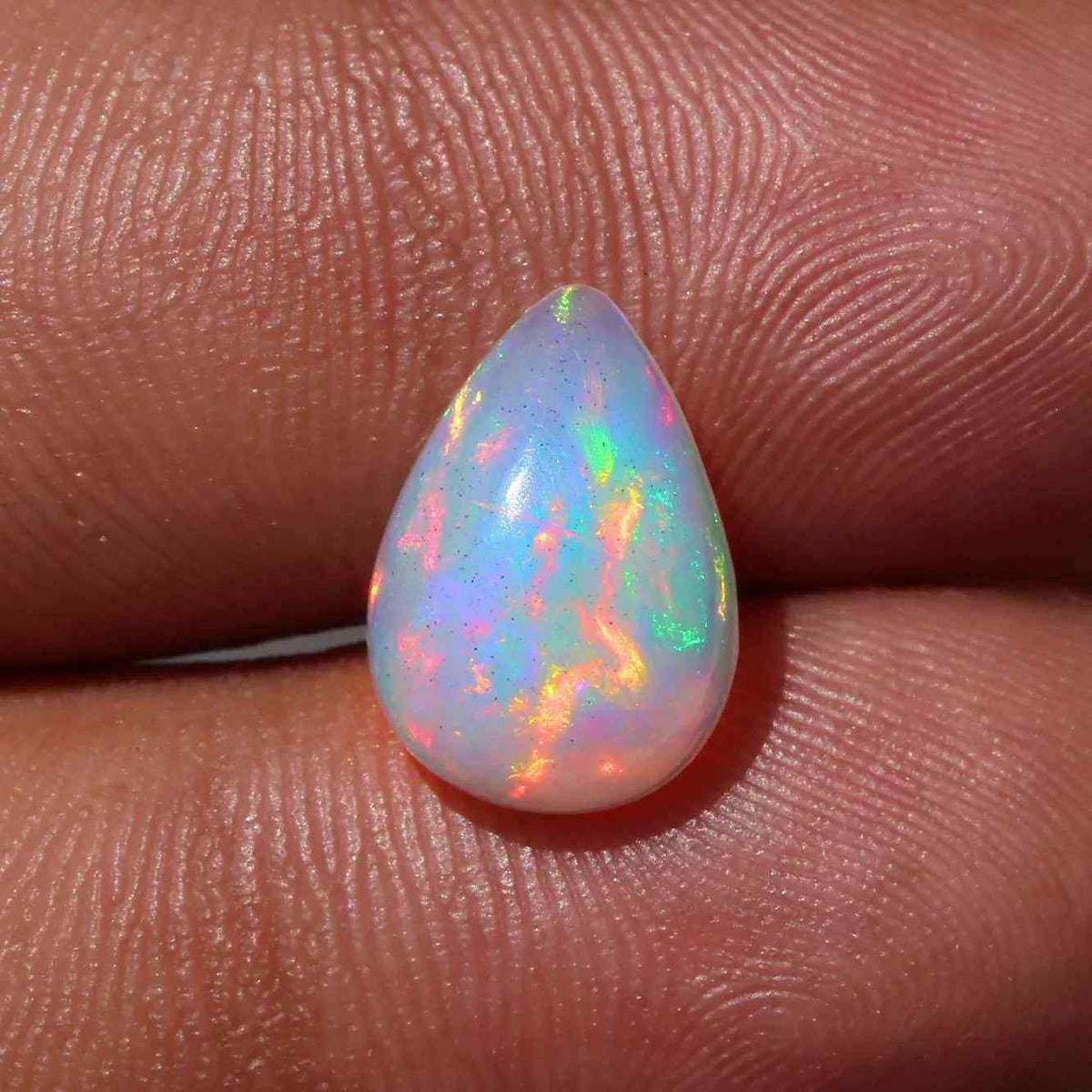 Ethiopian Fire Opal Cabochon - 2.63 Carat Pear Cut Loose Gemstone Loose Gemstones