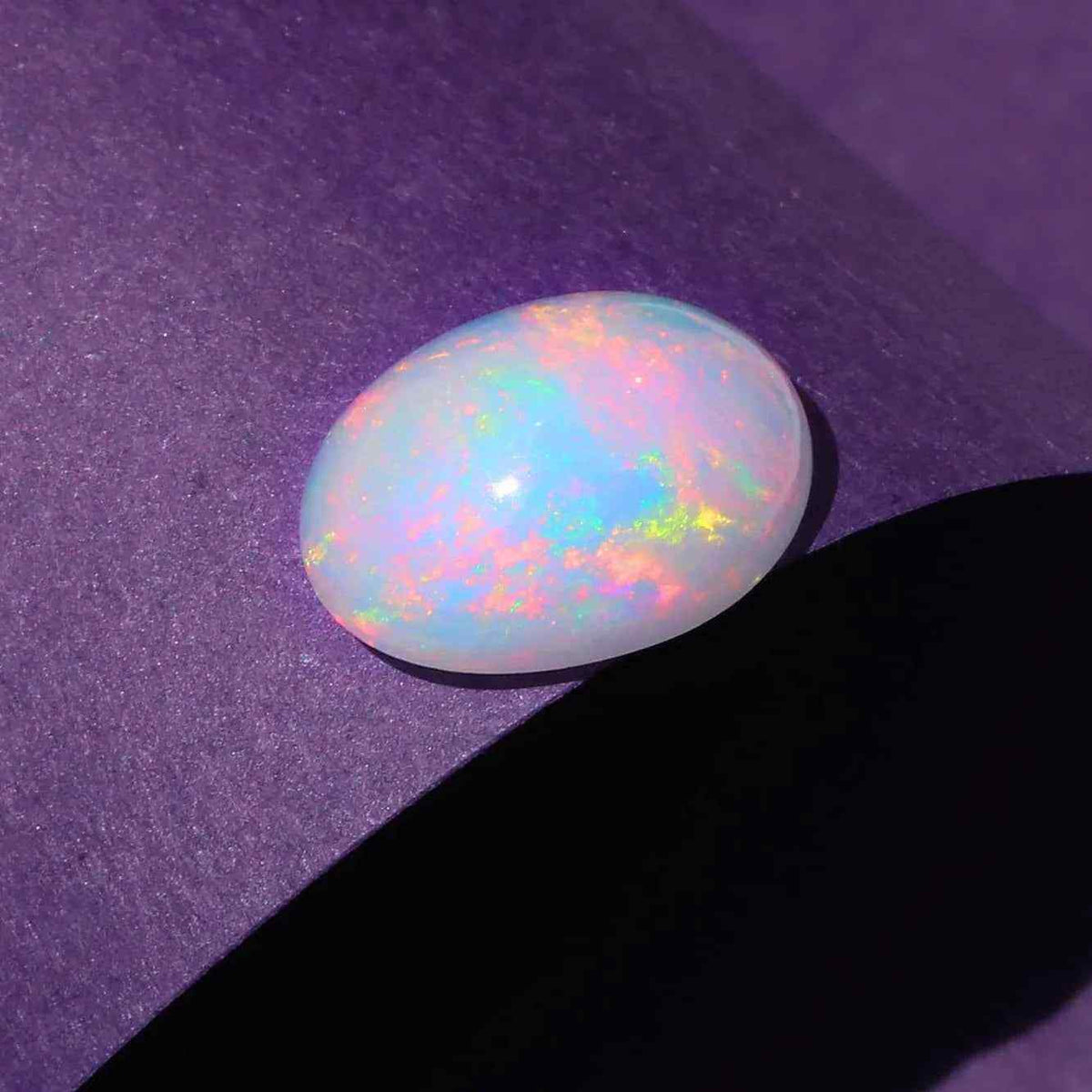 Ethiopian Opal Cabochon 2.66 ct - Multi-Fire Gemstone 9x12mm for Jewelry Making Loose Gemstones
