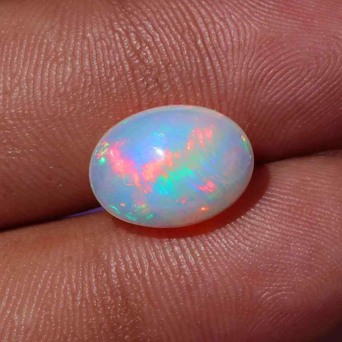 Ethiopian Opal Cabochon 4.02 ct Oval Rainbow Gemstone 10x13mm Loose Gemstones